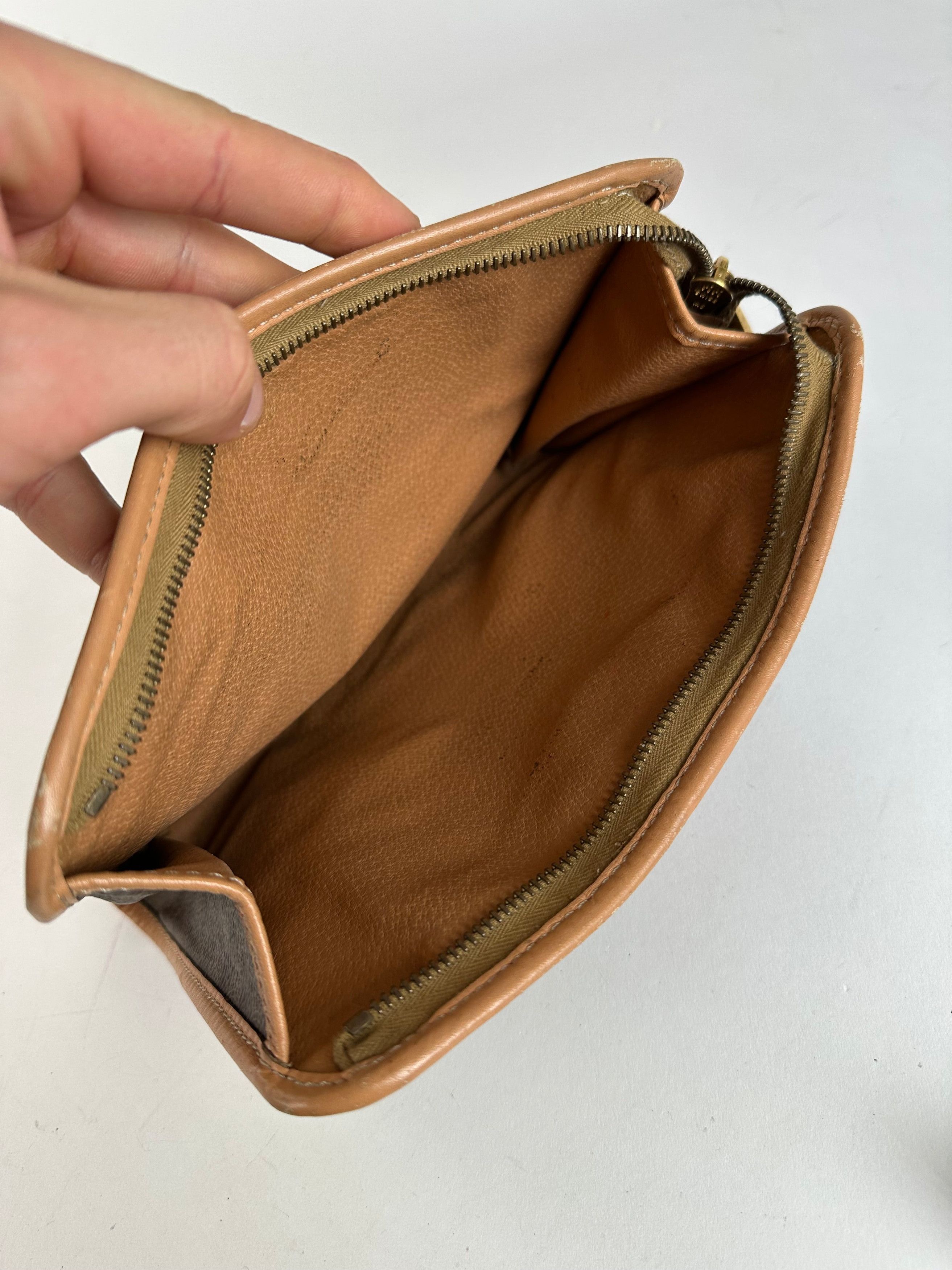 Celine Vintage Macadam Canvas Clutch Pouch Dark Brown Size ONE SIZE - 3 Thumbnail