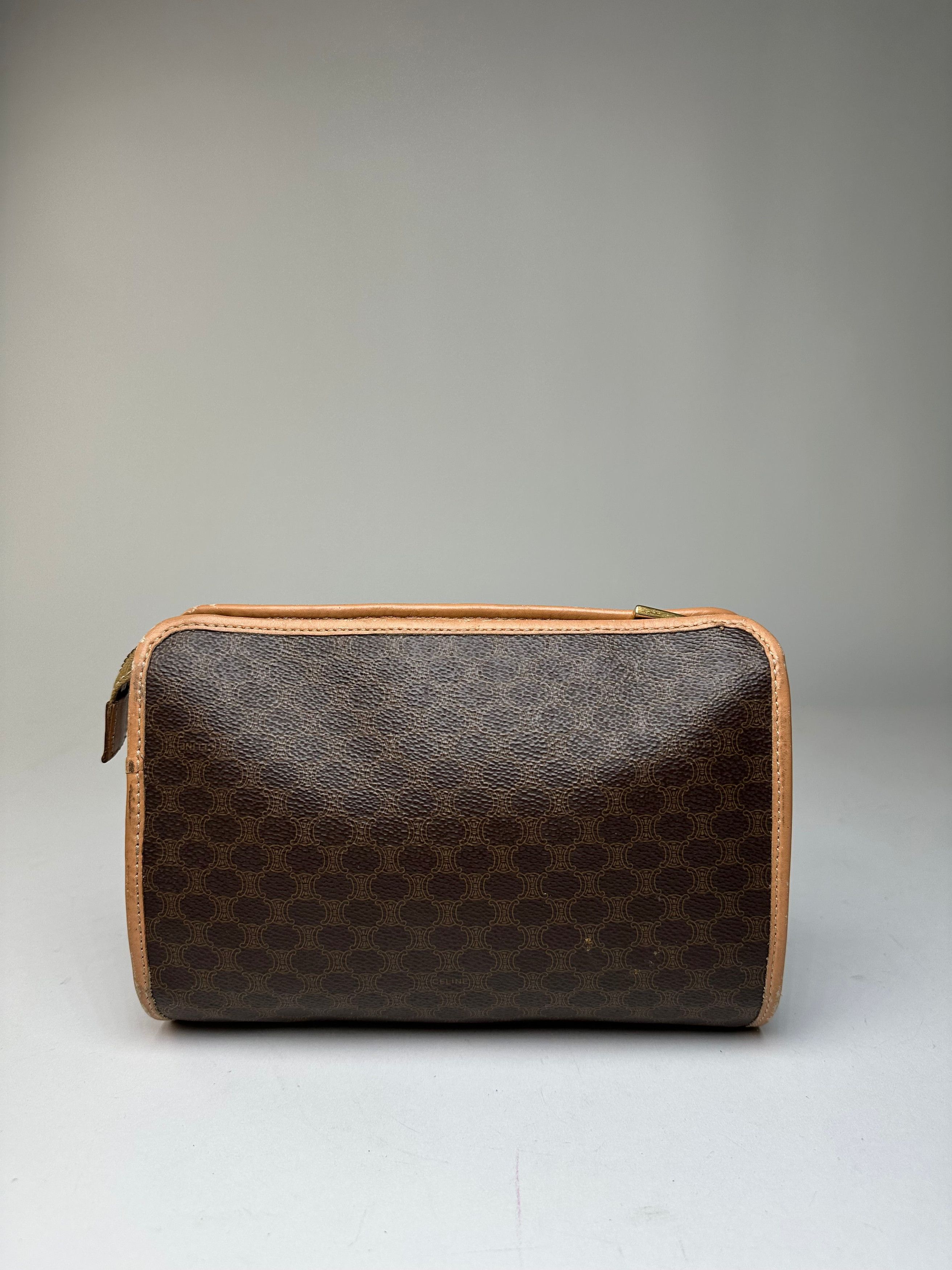 Celine Vintage Macadam Canvas Clutch Pouch Dark Brown Size ONE SIZE - 2 Thumbnail