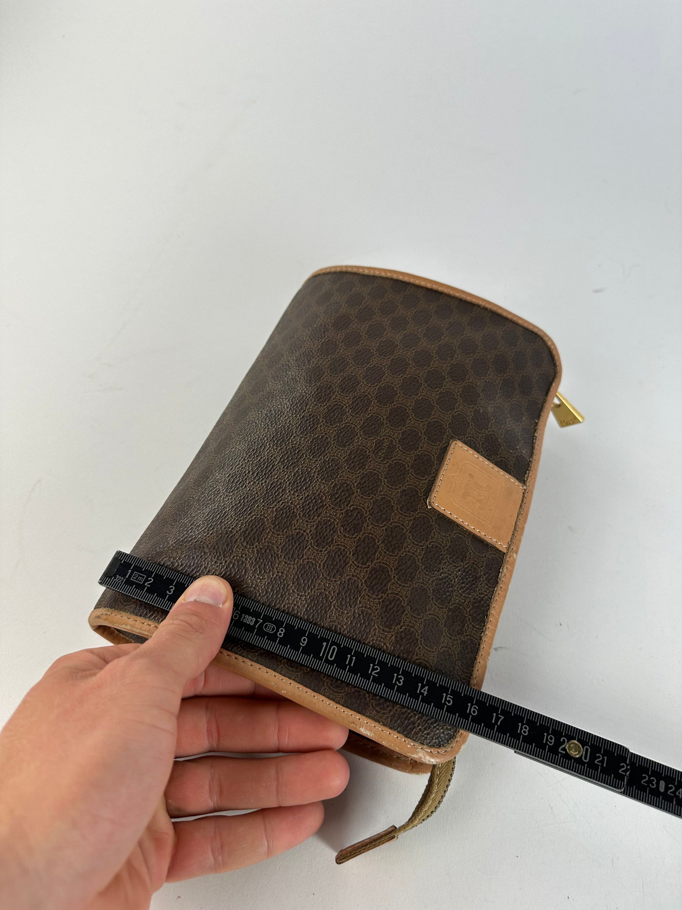 Celine Vintage Macadam Canvas Clutch Pouch Dark Brown Size ONE SIZE - 10 Thumbnail
