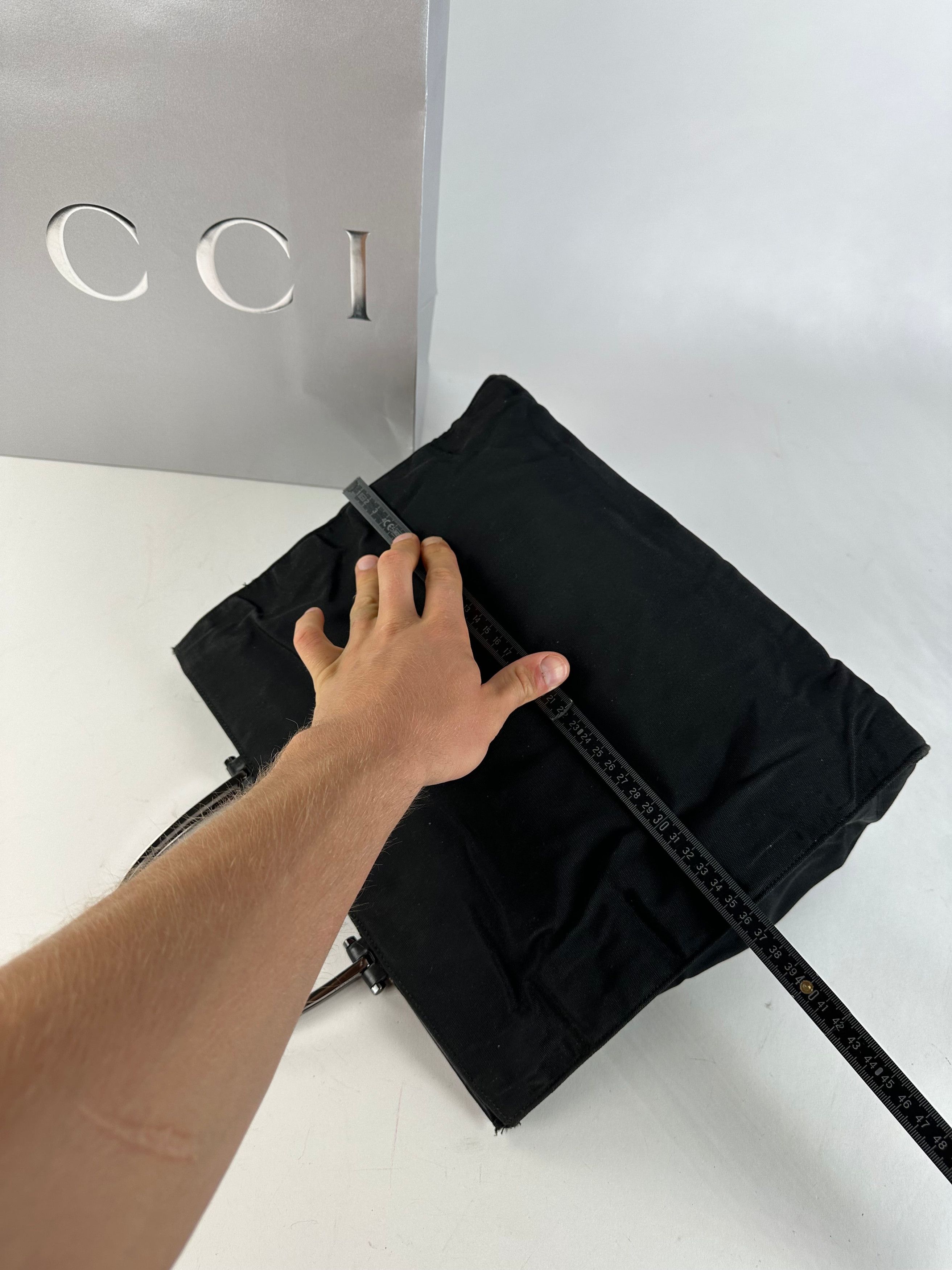 Gucci Vintage Nylon Canvas Tote Bag Black Size ONE SIZE - 10 Thumbnail