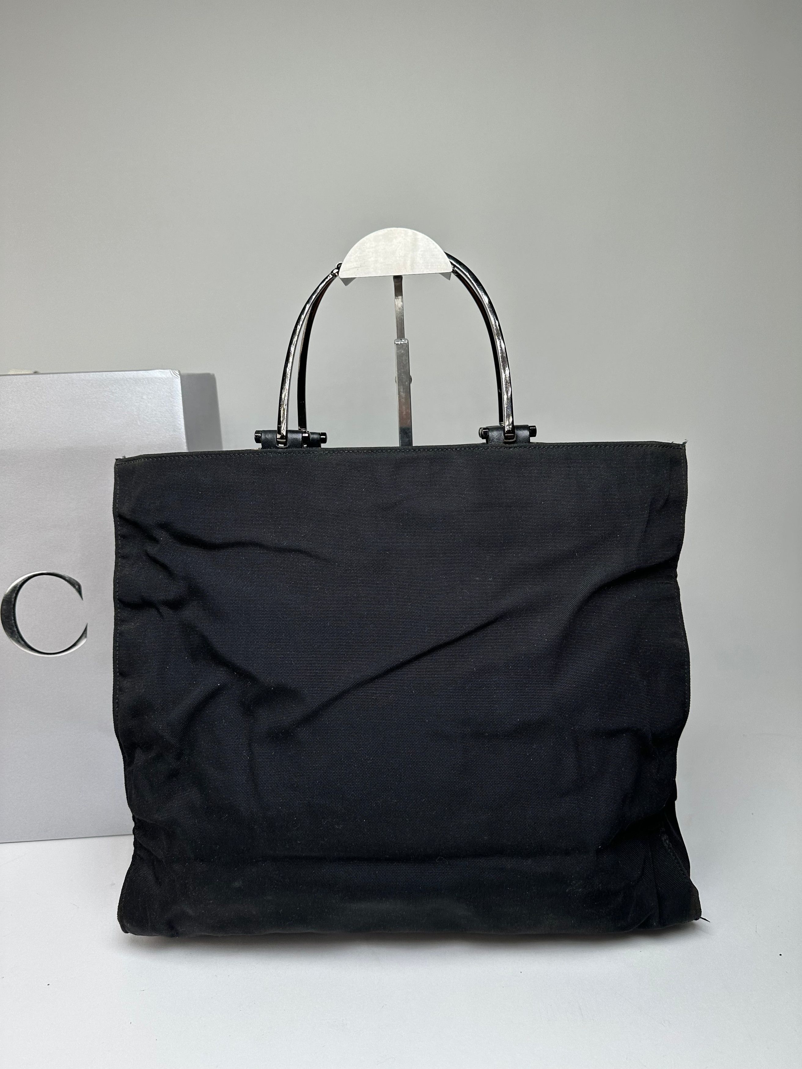 Gucci Vintage Nylon Canvas Tote Bag Black Size ONE SIZE - 9 Thumbnail