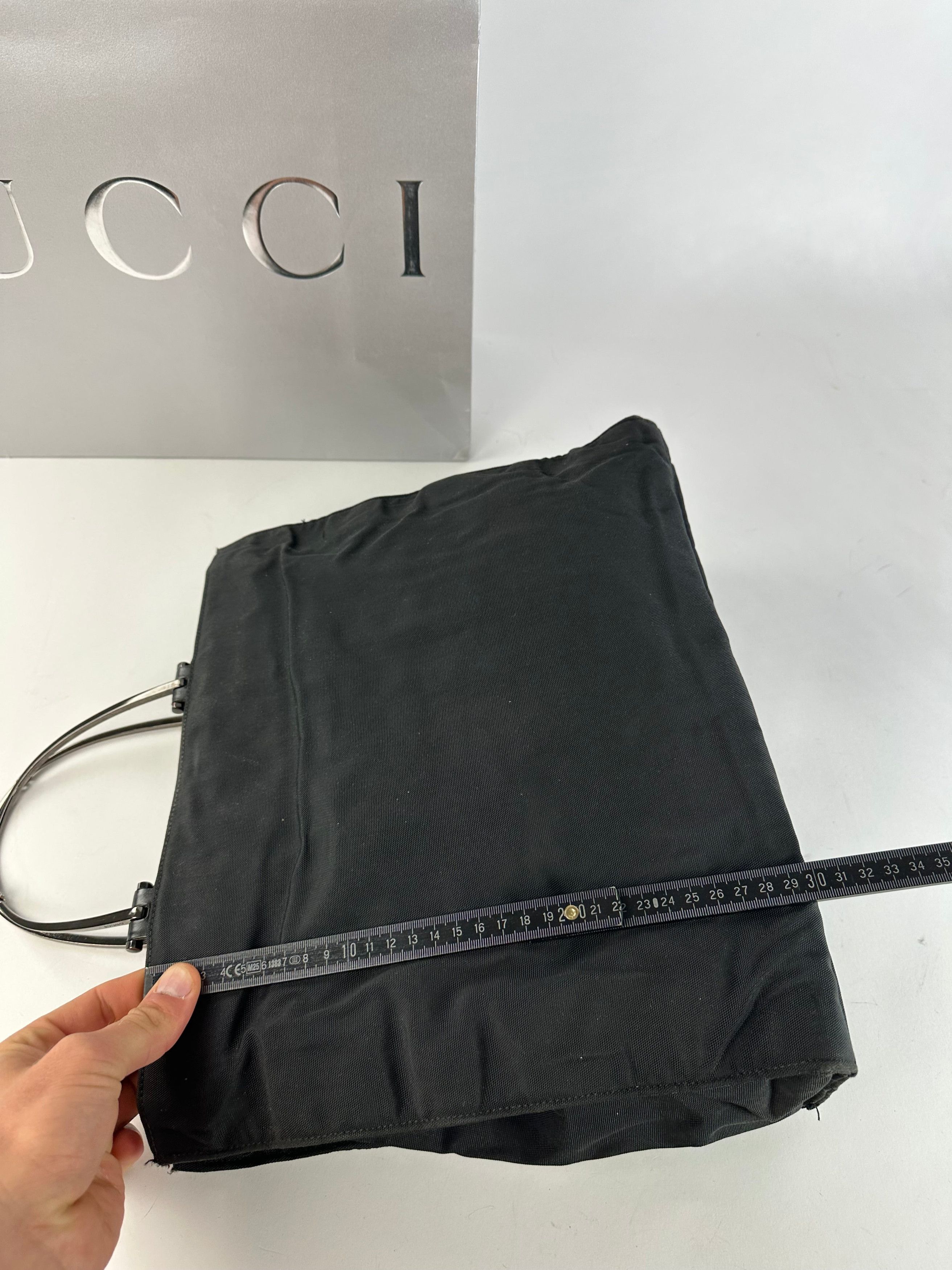 Gucci Vintage Nylon Canvas Tote Bag Black Size ONE SIZE - 11 Thumbnail