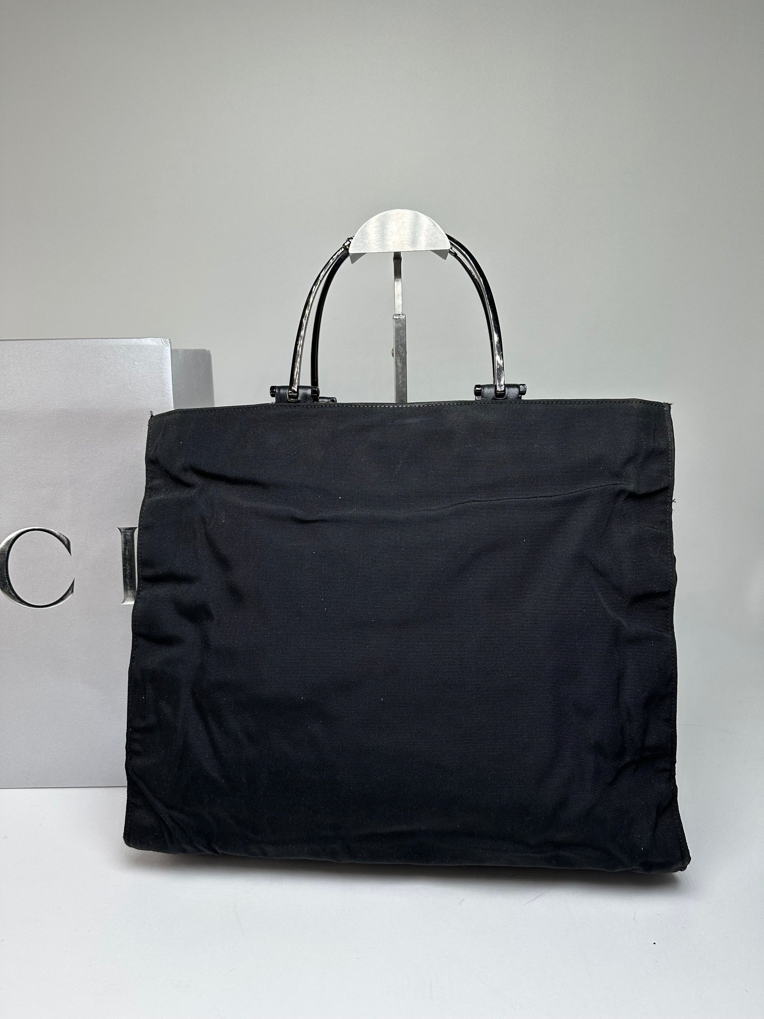 Gucci Vintage Nylon Canvas Tote Bag Black Size ONE SIZE - 6 Thumbnail