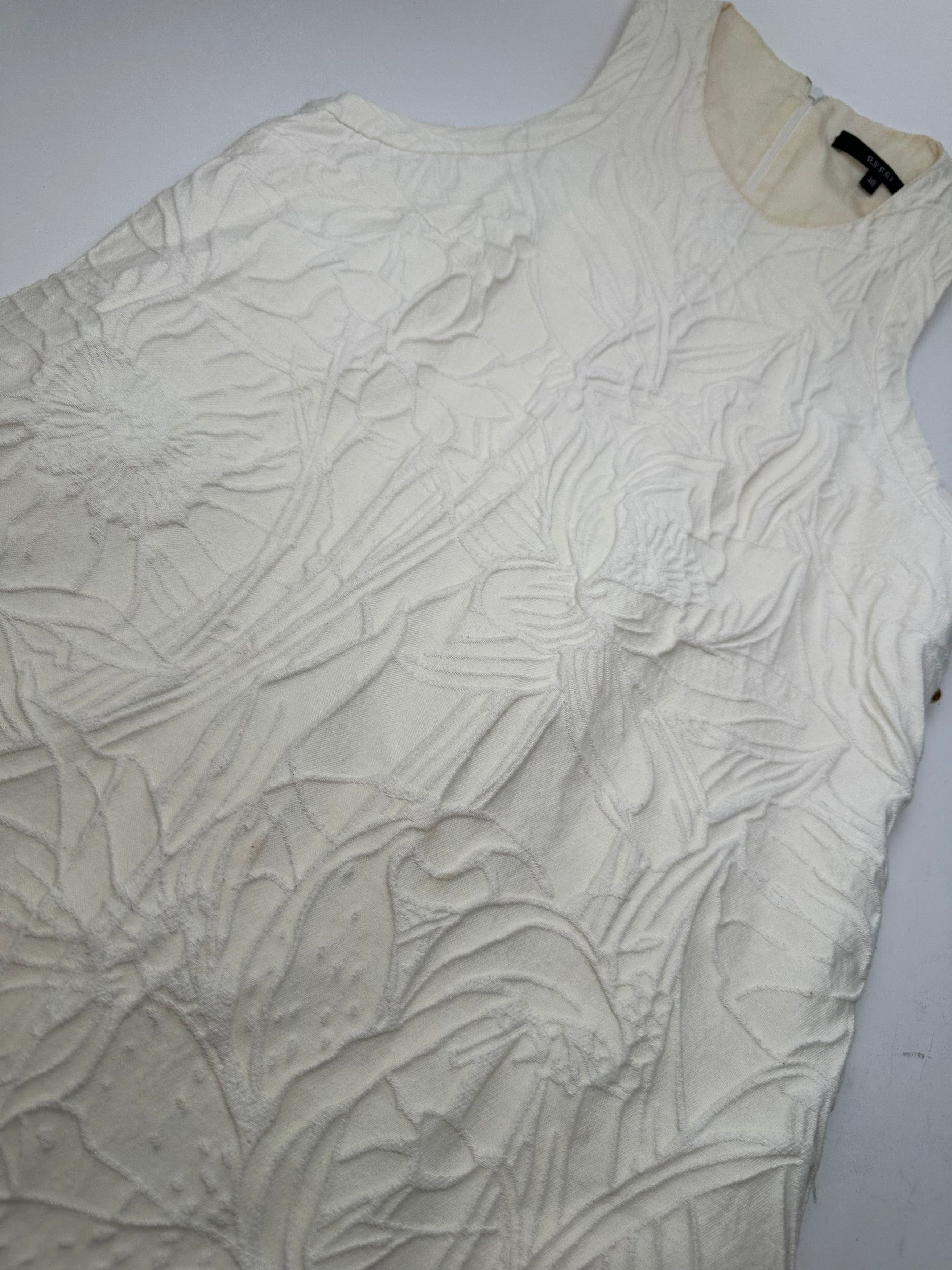 Gucci Vintage Floral Quilted Shift Dress Cream S Size S / US 4 / IT 40 - 6 Thumbnail