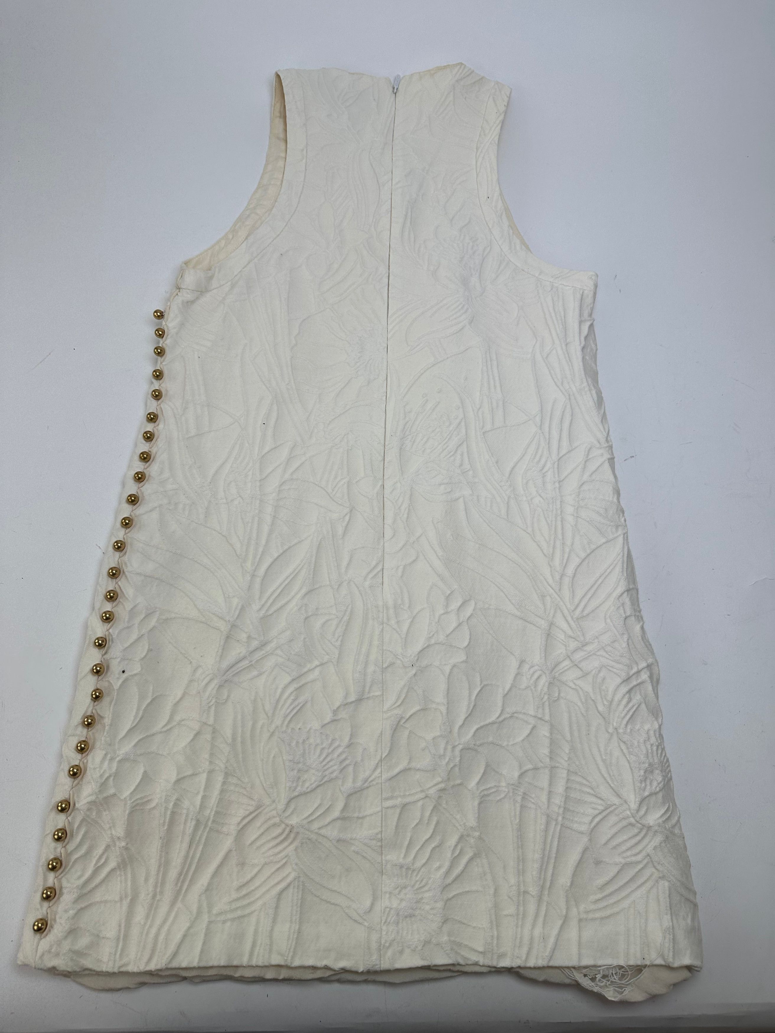 Gucci Vintage Floral Quilted Shift Dress Cream S Size S / US 4 / IT 40 - 8 Thumbnail