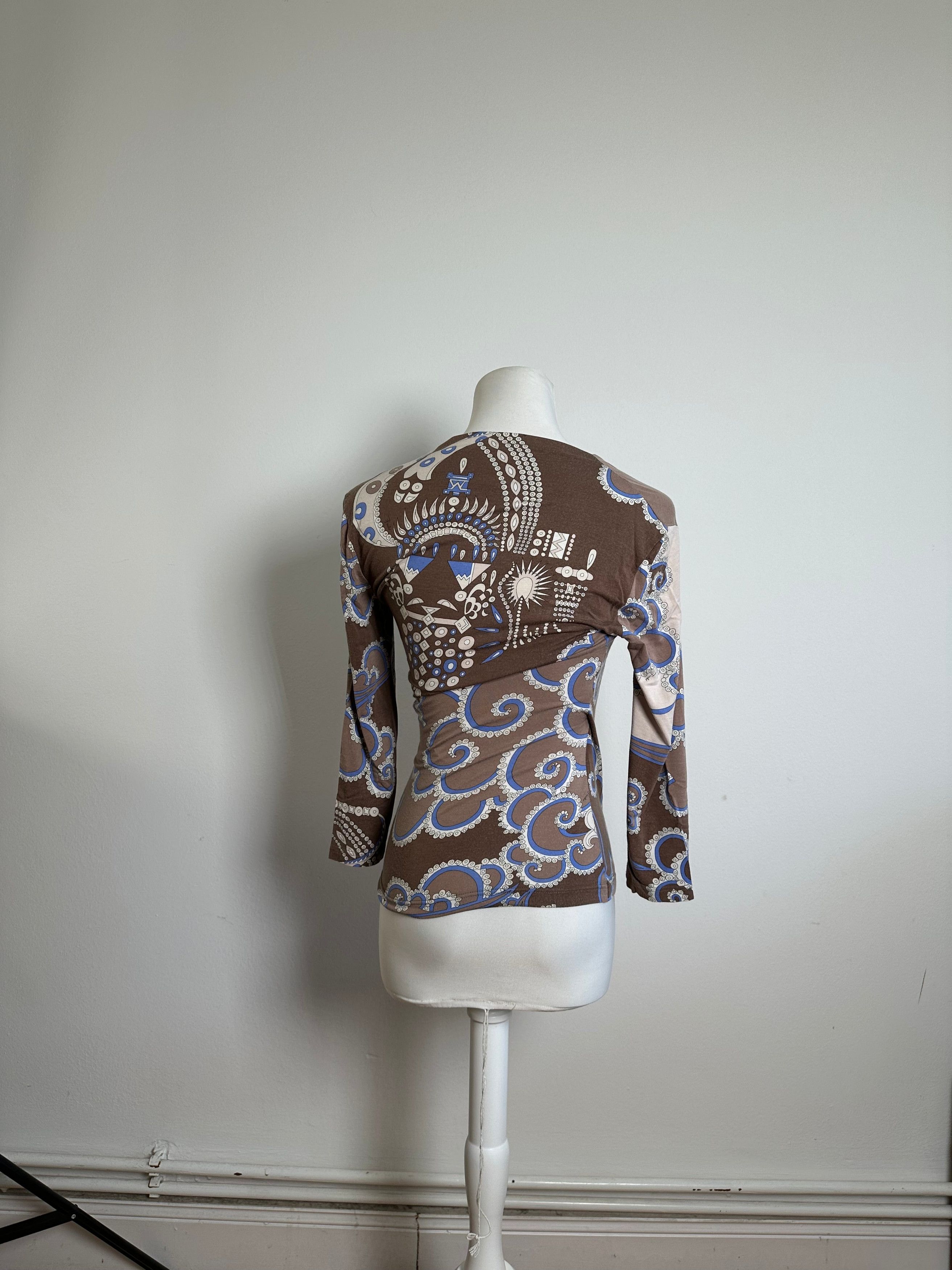 Emilio Pucci Vintage Wrap Top Rayon Multicolour S Size S / US 4 / IT 40 - 3 Thumbnail