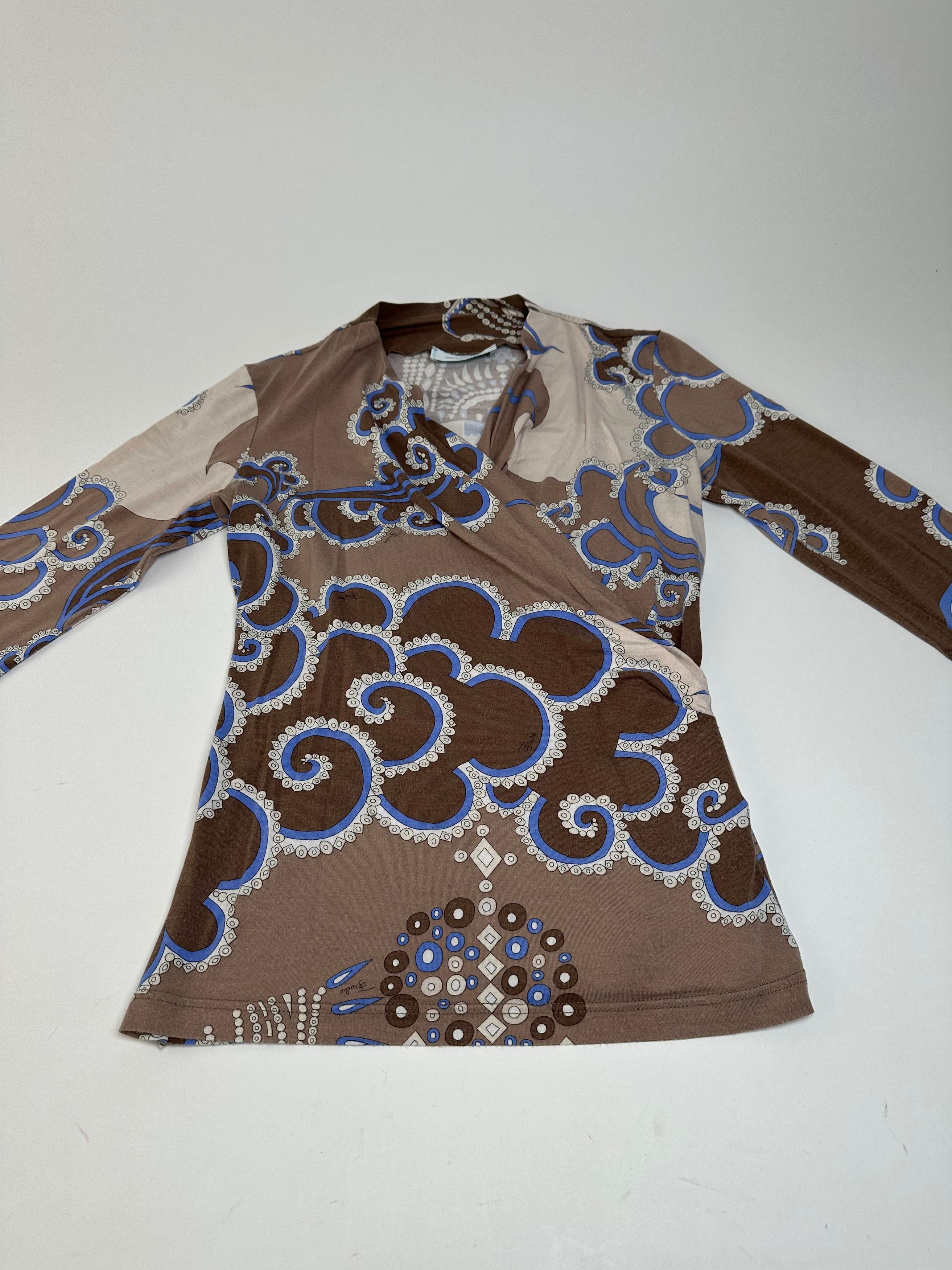 Emilio Pucci Vintage Wrap Top Rayon Multicolour S Size S / US 4 / IT 40 - 5 Thumbnail