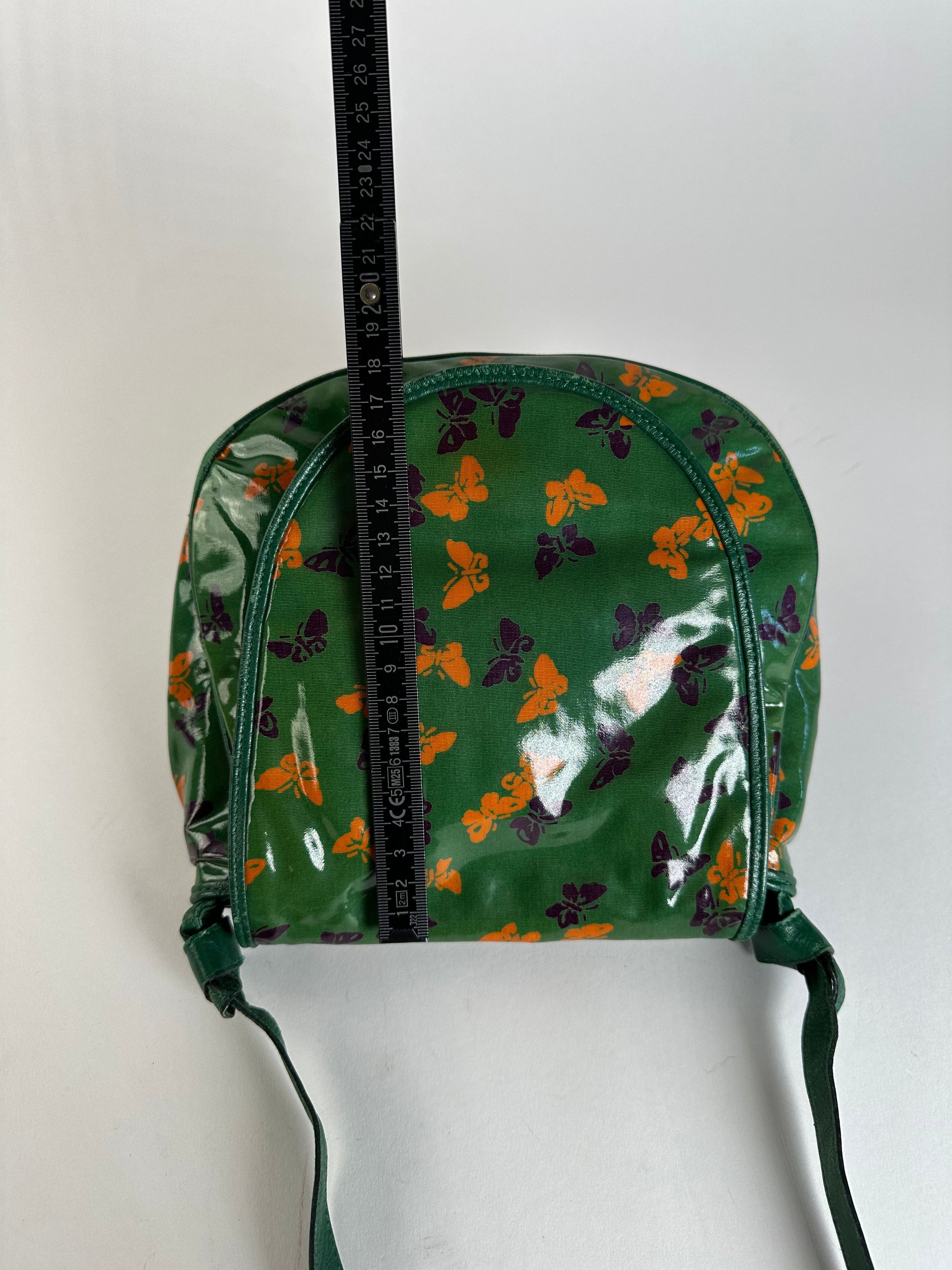 Bottega Veneta Vintage Butterfly Print Patent Shoulder Bag Green Size ONE SIZE - 11 Thumbnail