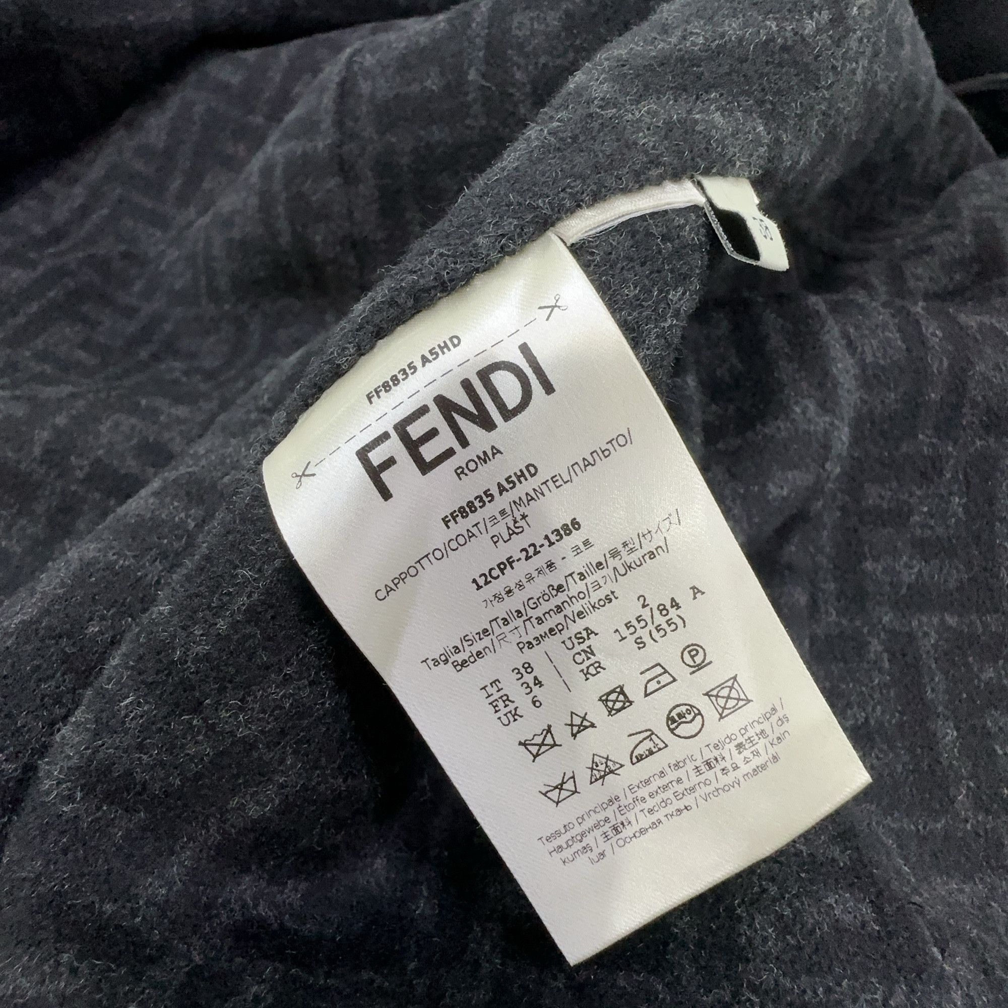 Fendi Fendi FF Logo Fringe Wool Coat Size 38 Size XS / US 0-2 / IT 36-38 - 3 Thumbnail