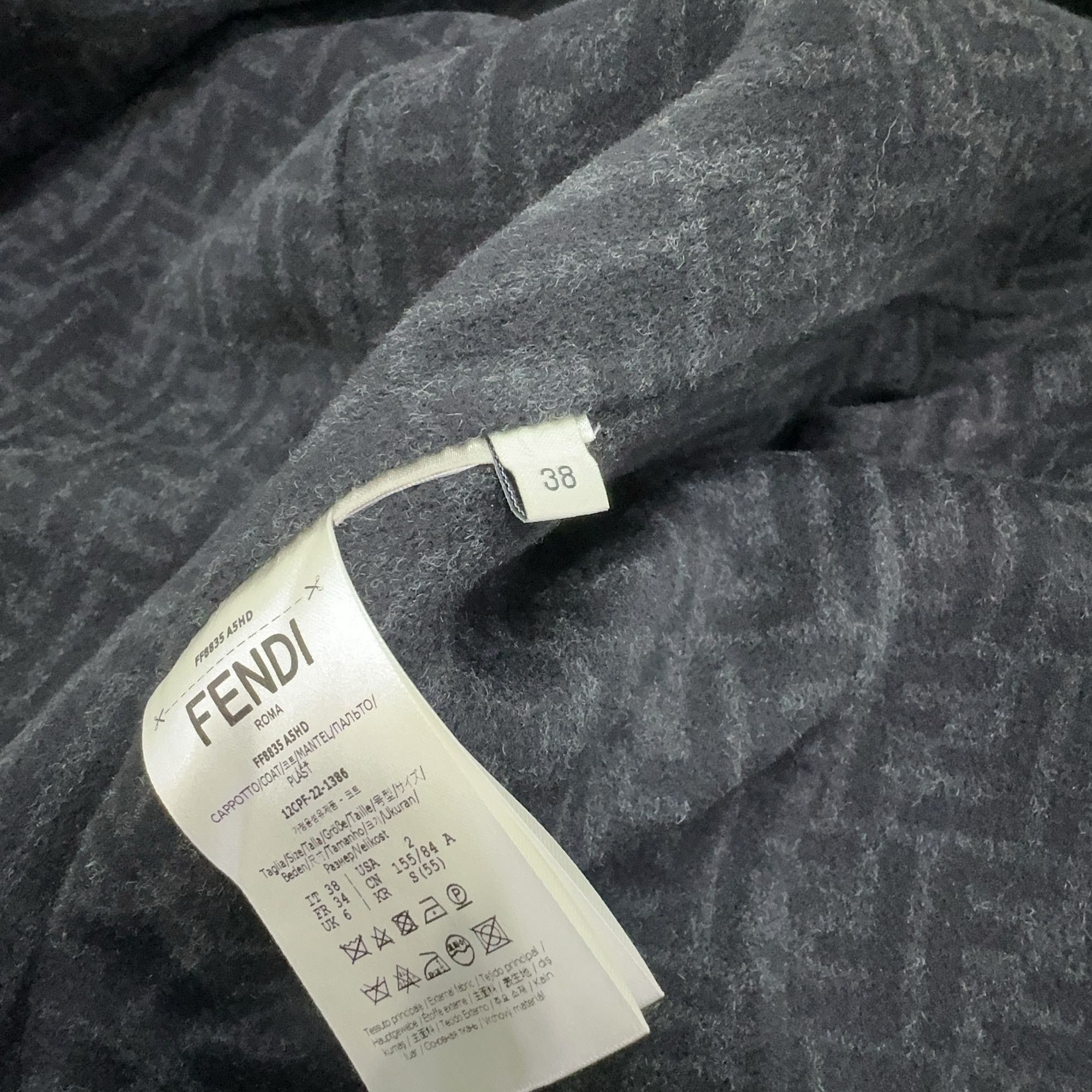 Fendi Fendi FF Logo Fringe Wool Coat Size 38 Size XS / US 0-2 / IT 36-38 - 4 Thumbnail