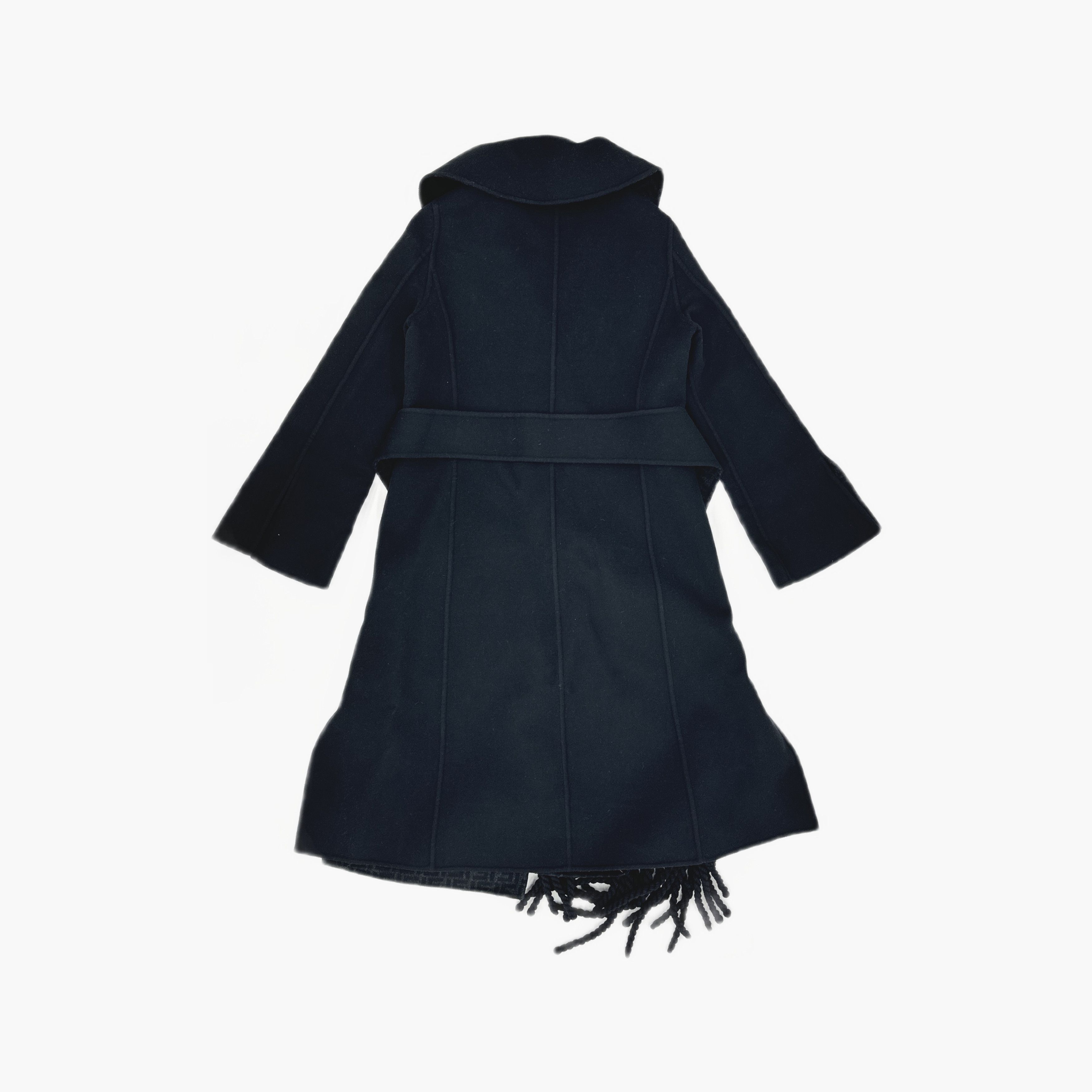 Fendi Fendi FF Logo Fringe Wool Coat Size 38 Size XS / US 0-2 / IT 36-38 - 2 Thumbnail