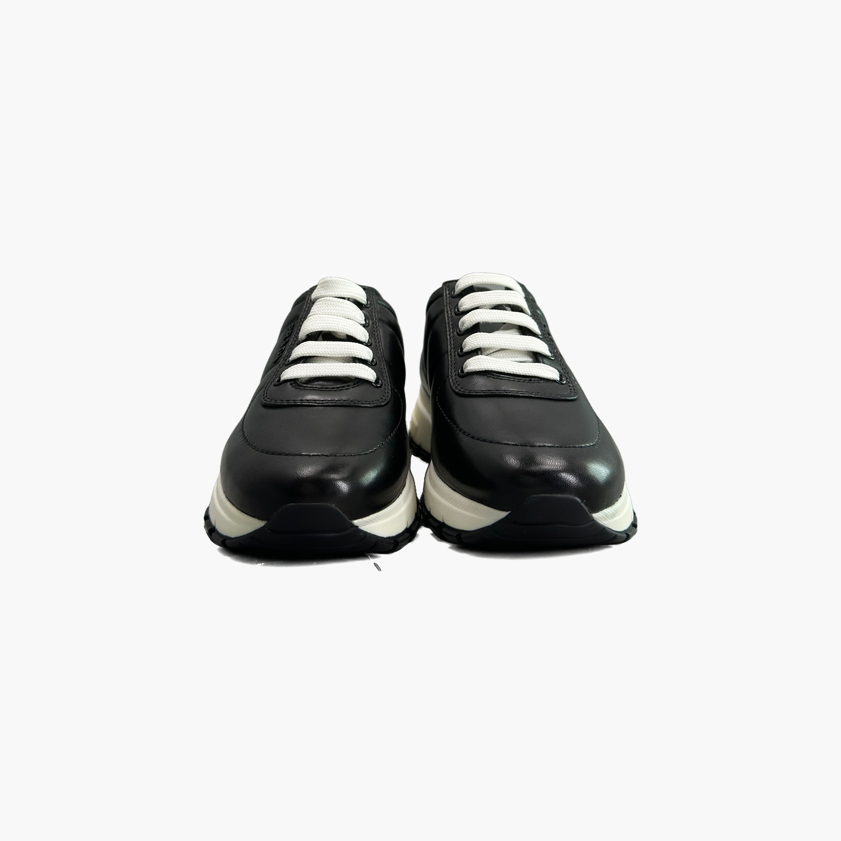 Prada Prada Black Leather Low-Top Sneakers Size 37 Size US 7 / IT 37 - 5 Thumbnail
