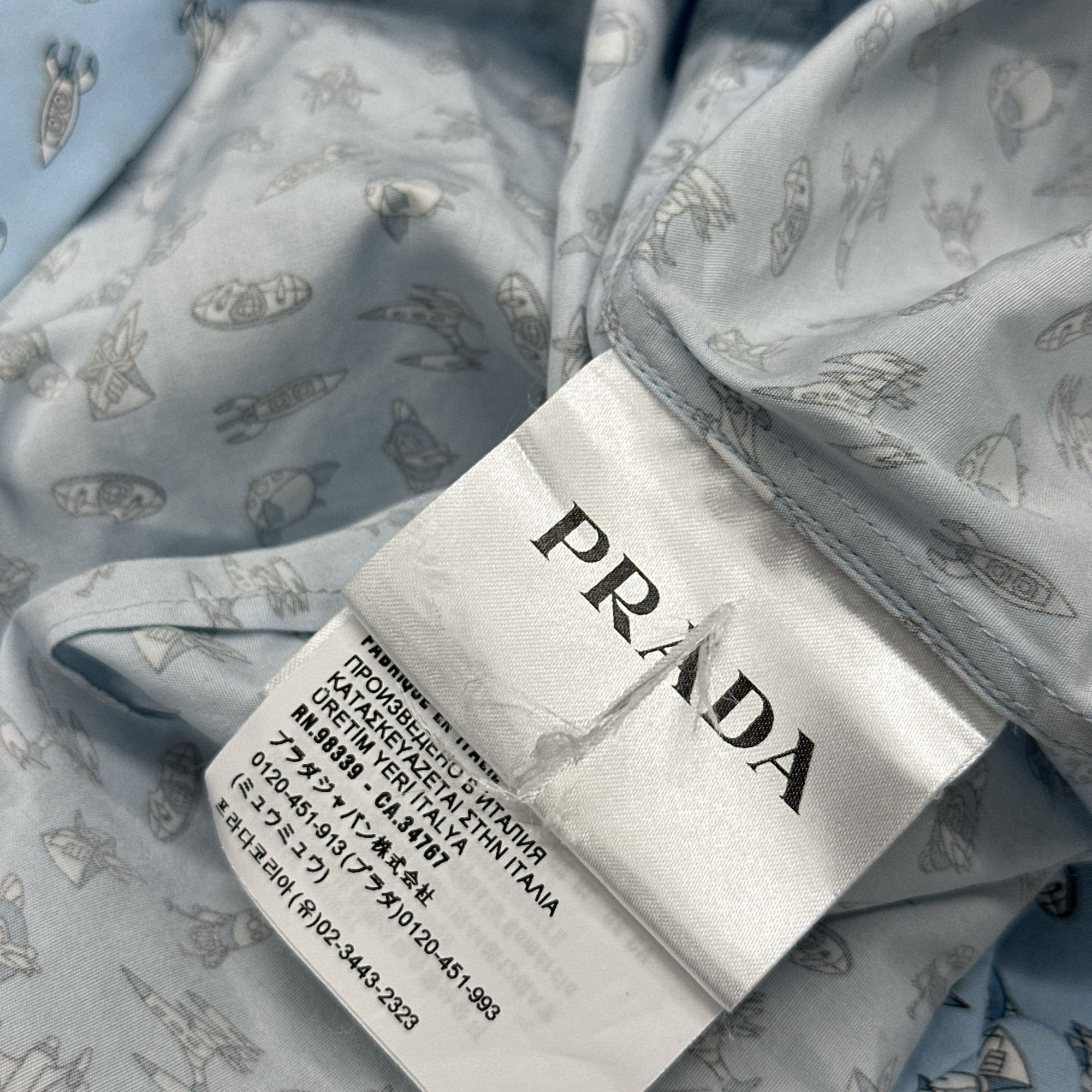 Prada Prada Space Print Long Sleeve Shirt Size S Size US S / EU 44-46 / 1 - 4 Thumbnail