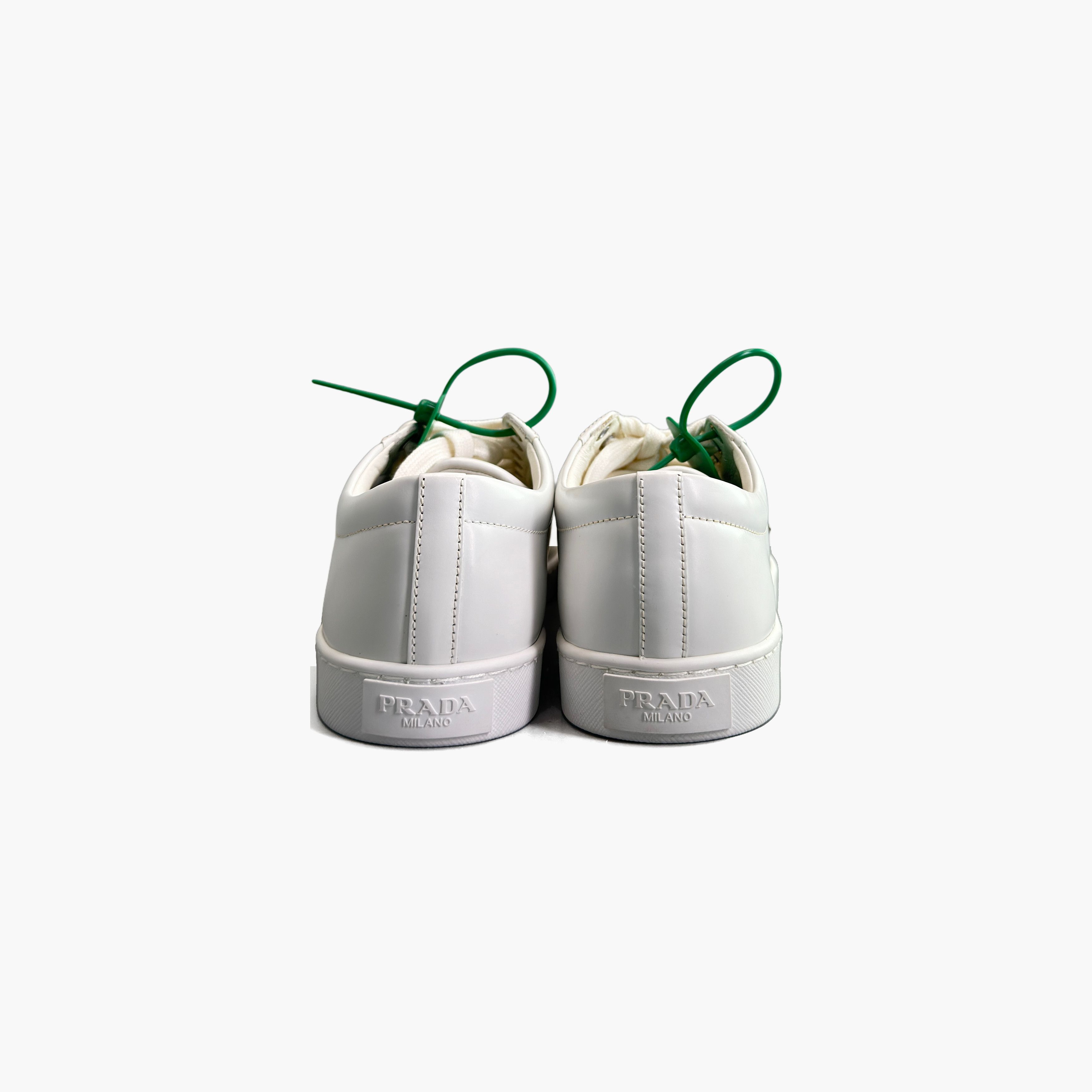 Prada Prada White Leather Low-Top Sneakers Size 7/40 Size US 7 / EU 40 - 6 Thumbnail