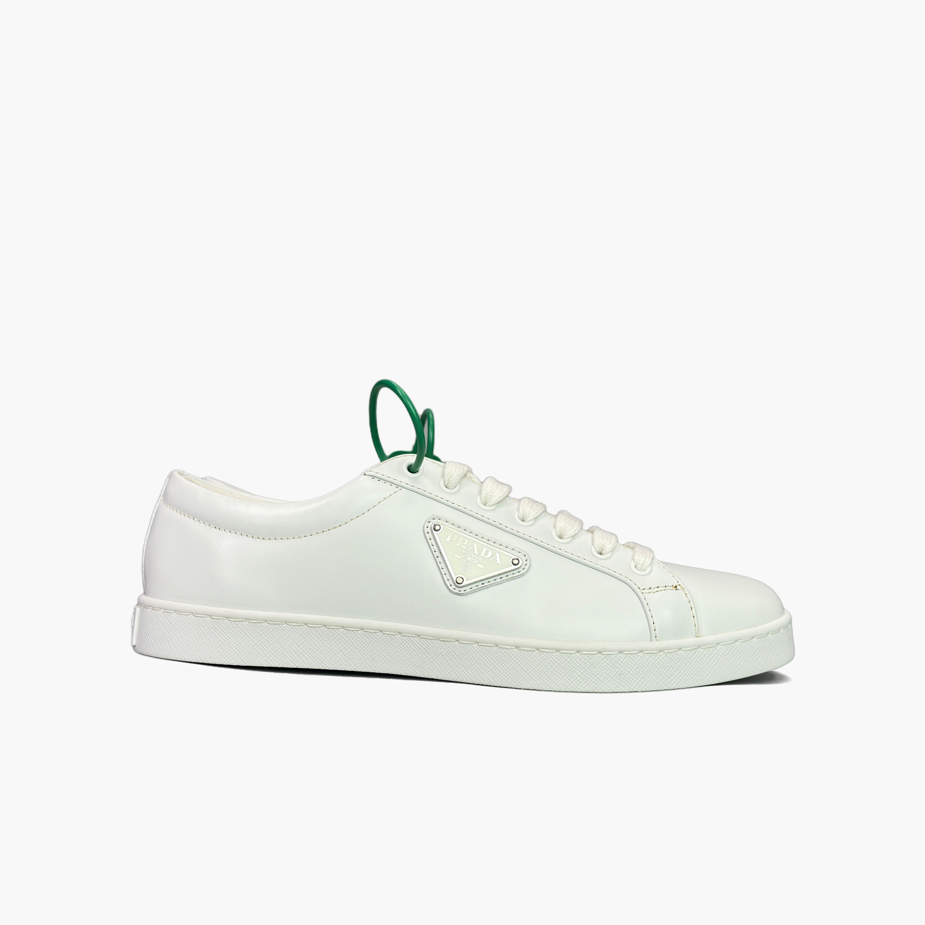 Prada Prada White Leather Low-Top Sneakers Size 7/40 Size US 7 / EU 40 - 4 Thumbnail