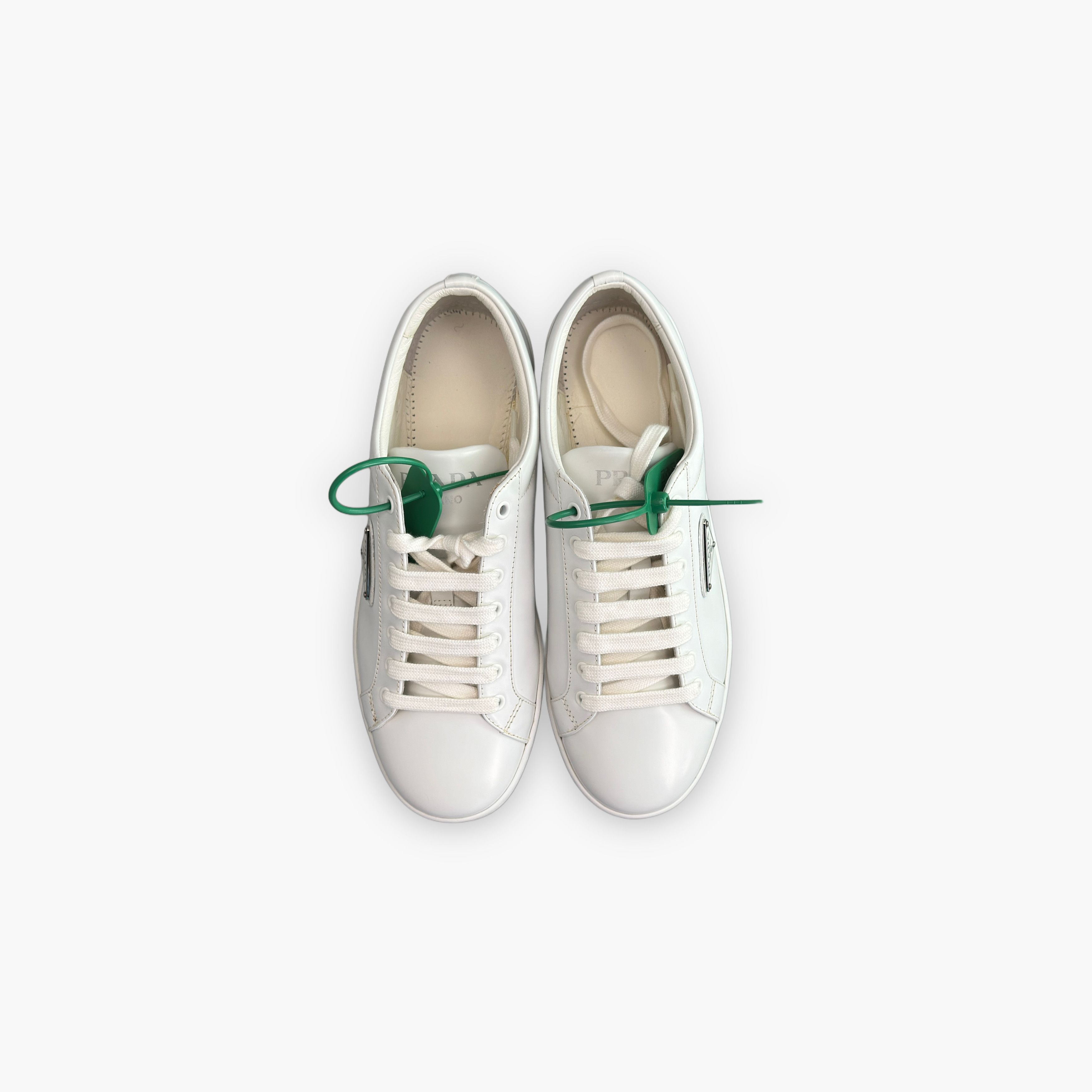 Prada Prada White Leather Low-Top Sneakers Size 7/40 Size US 7 / EU 40 - 9 Thumbnail