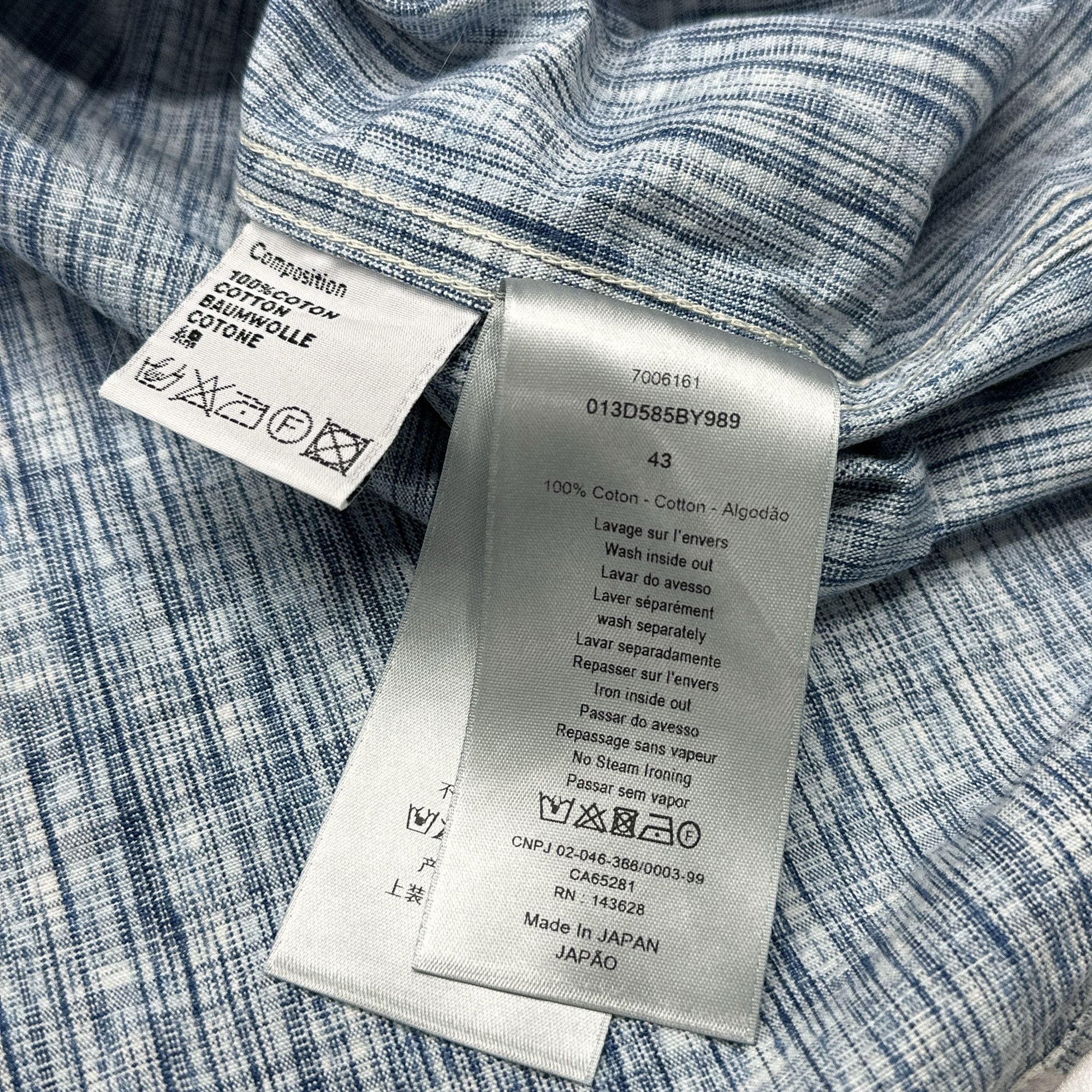 Dior Dior Oblique Kasuri Long Sleeve Shirt Size XL Size US XL / EU 56 / 4 - 4 Thumbnail