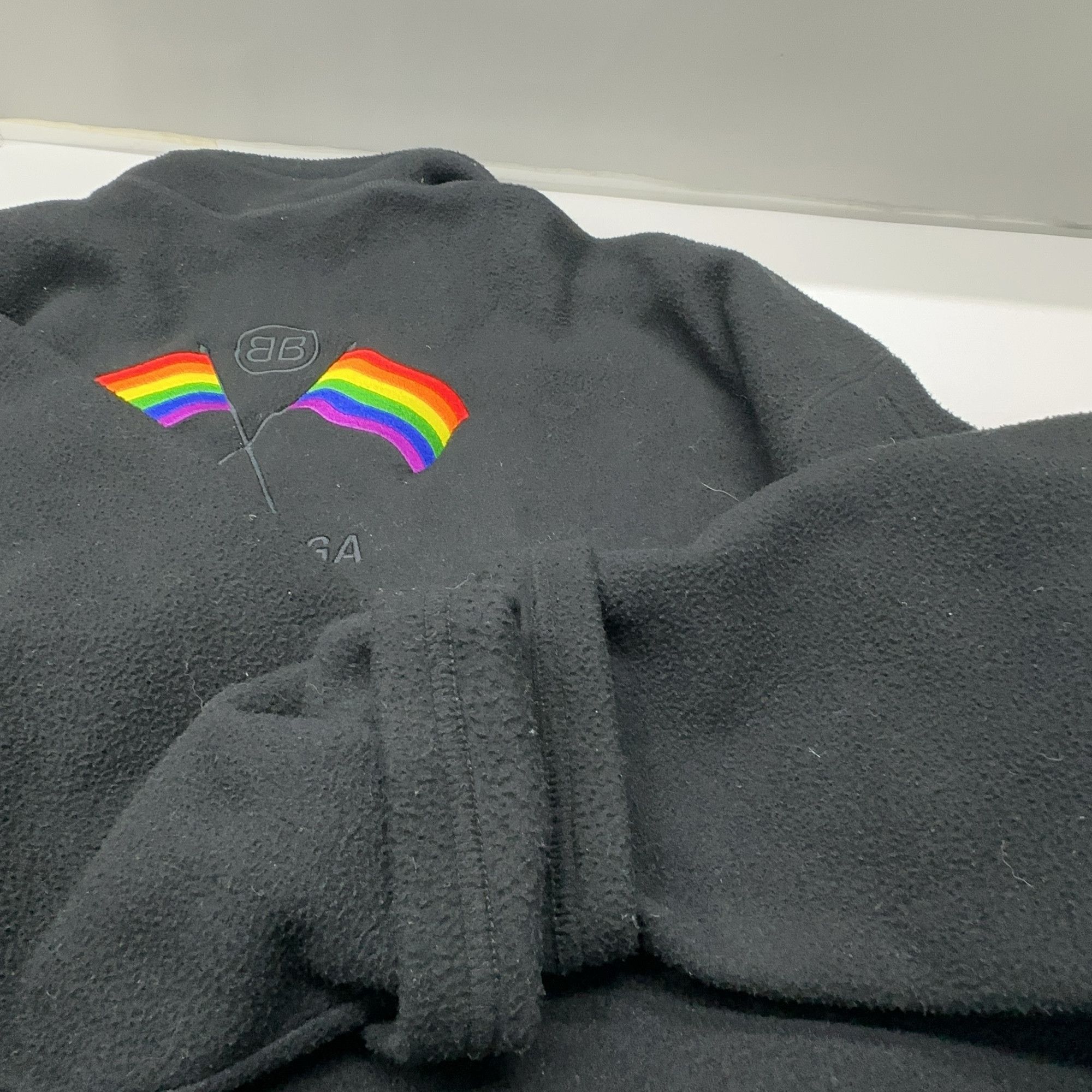 Balenciaga Balenciaga Rainbow Logo Fleece Jacket Size L Size US L / EU 52-54 / 3 - 9 Thumbnail