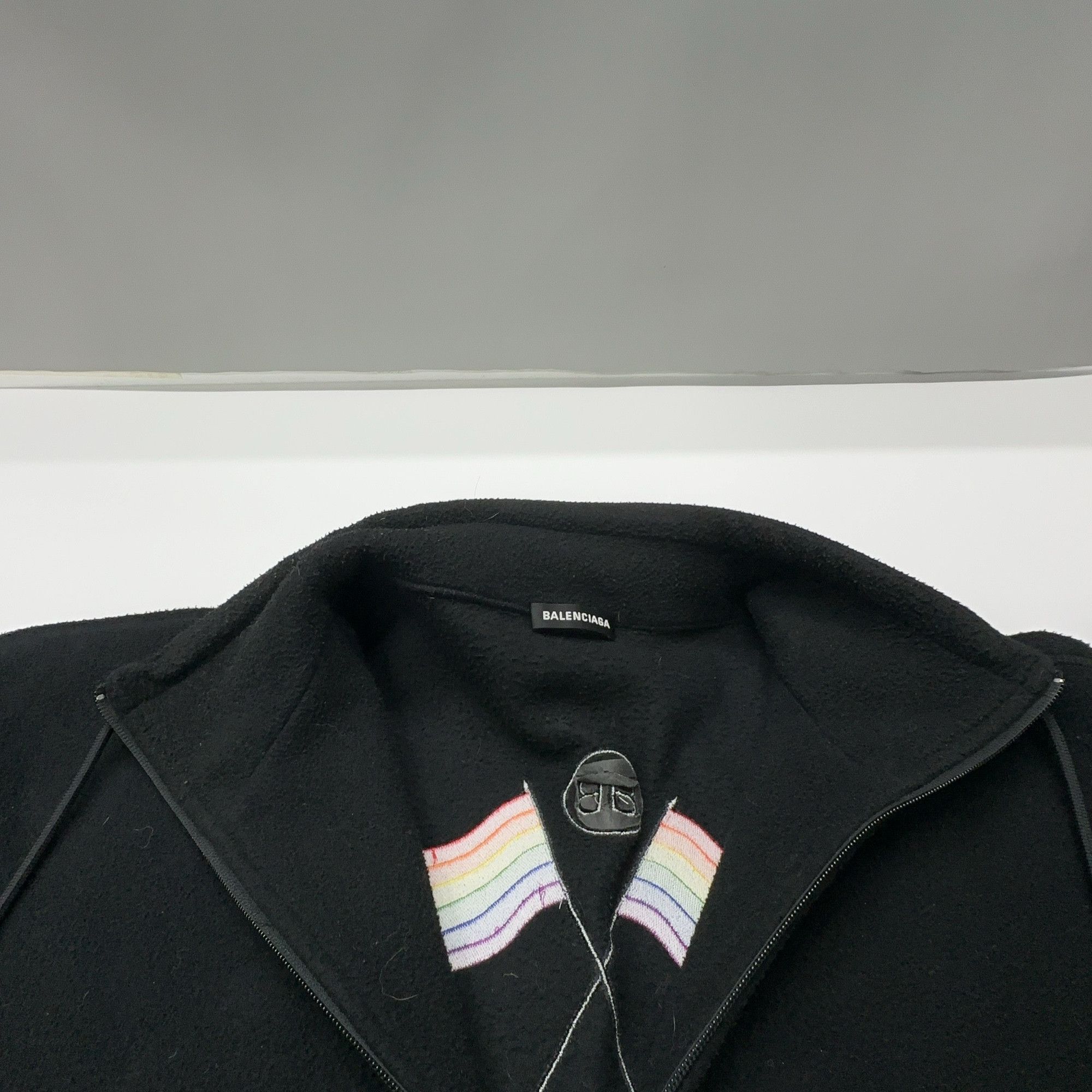 Balenciaga Balenciaga Rainbow Logo Fleece Jacket Size L Size US L / EU 52-54 / 3 - 6 Thumbnail