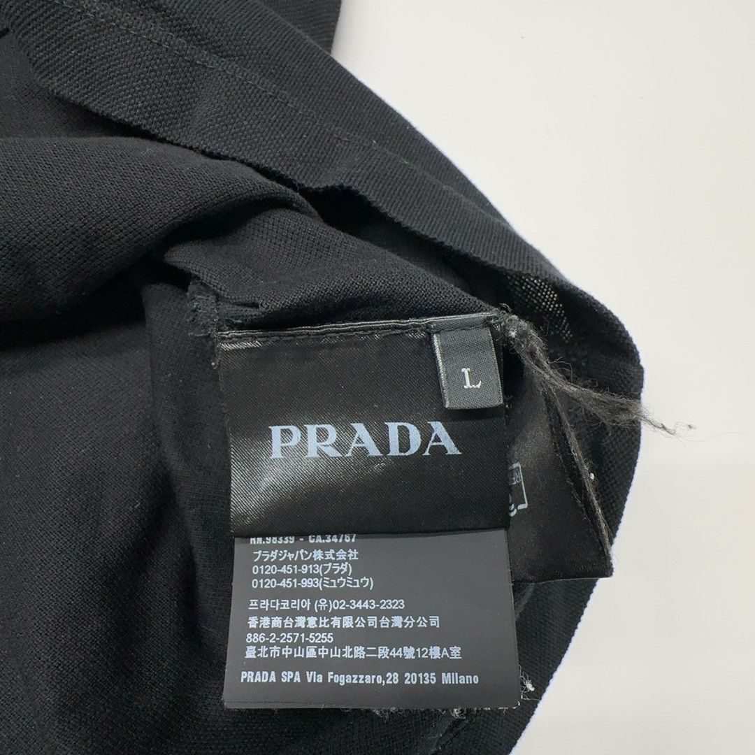 Prada Prada Black Long Sleeve Polo Shirt Size L Size US L / EU 52-54 / 3 - 3 Thumbnail