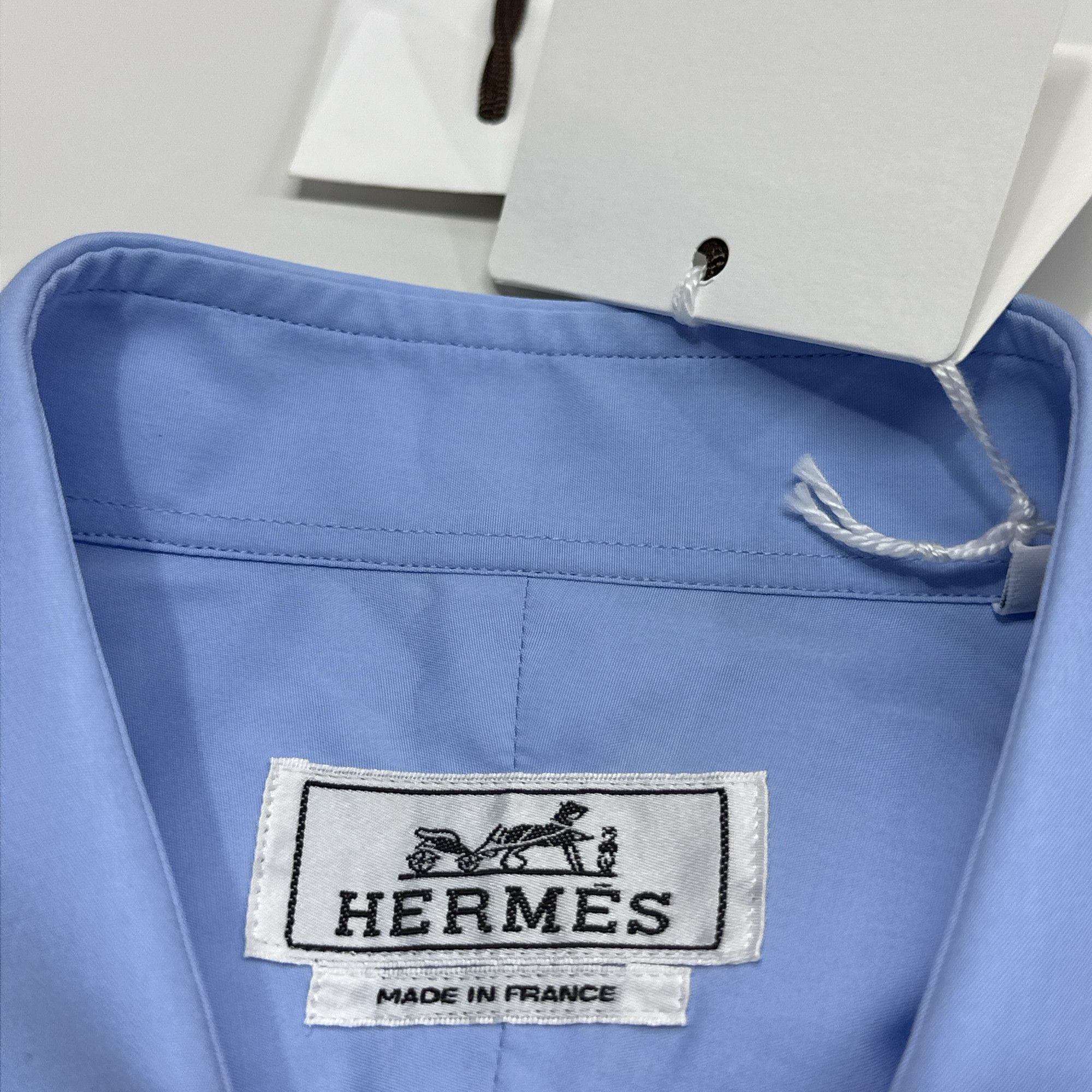 Hermes Hermes Blue Button Up Shirt Size M Size US XXS / EU 40 - 6 Thumbnail