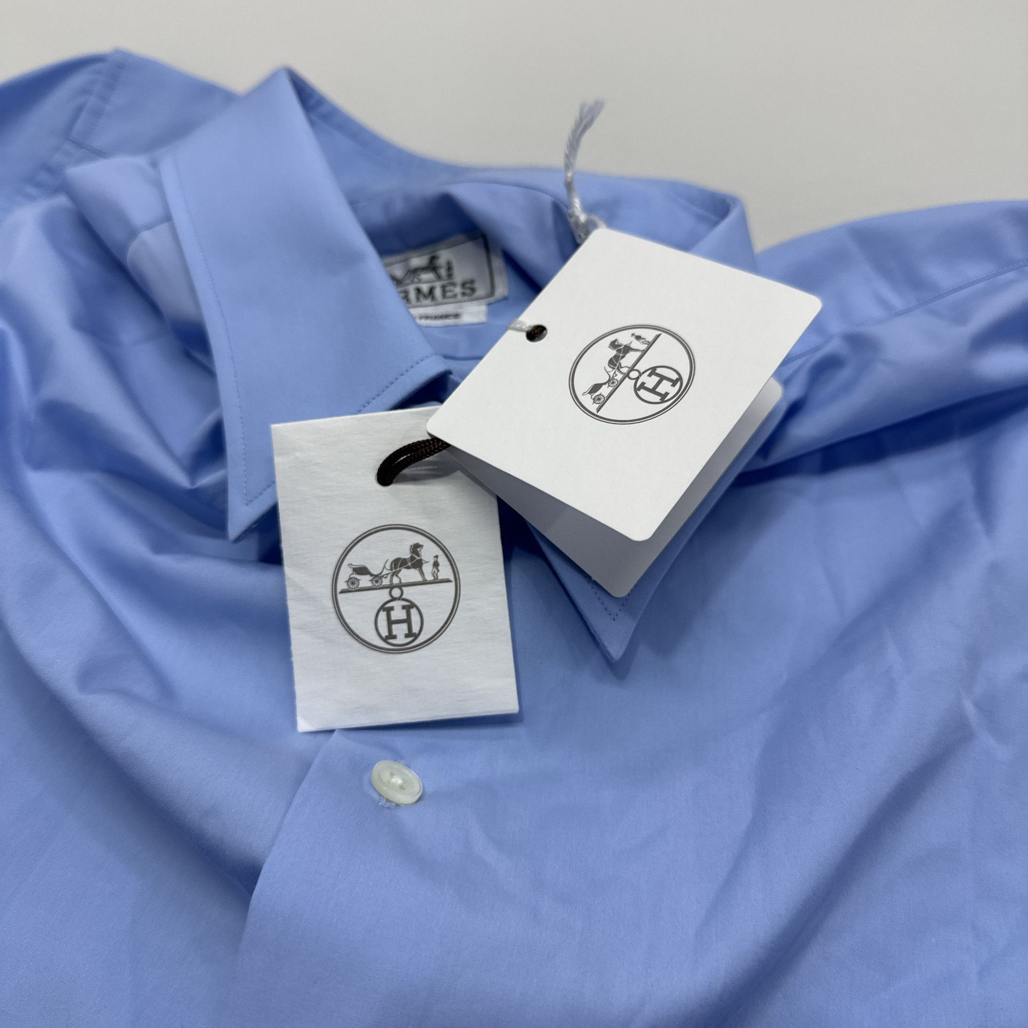 Hermes Hermes Blue Button Up Shirt Size M Size US XXS / EU 40 - 12 Thumbnail