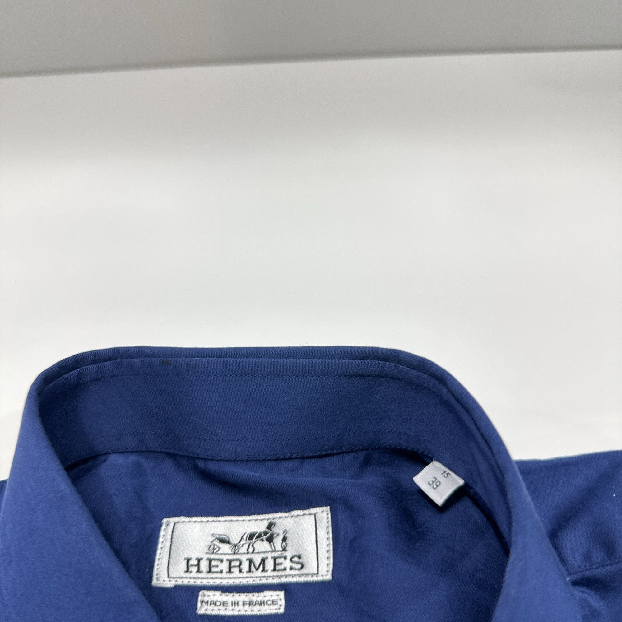 Hermes Hermès Solid Blue Button Up Shirt Size M Size US M / EU 48-50 / 2 - 3 Thumbnail