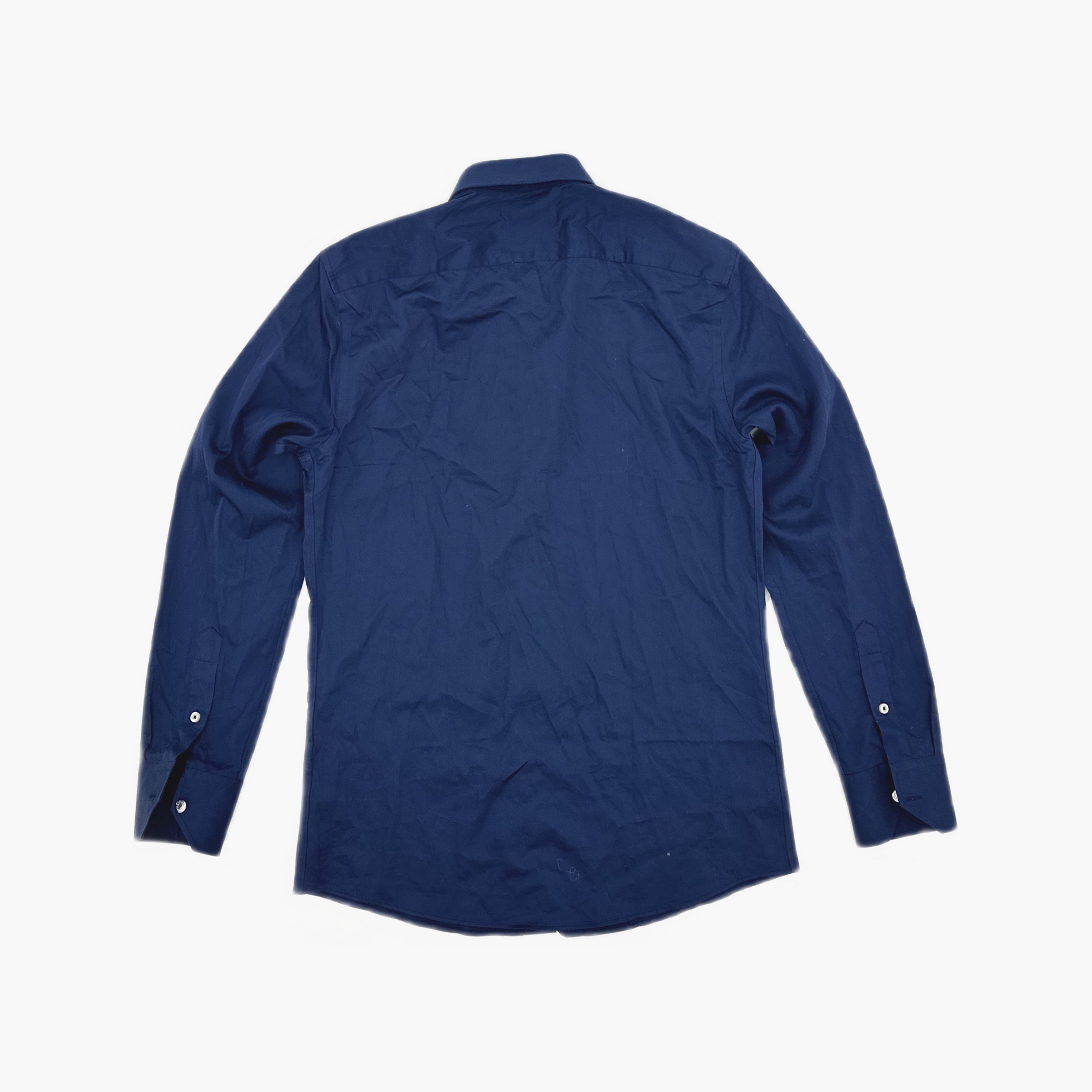 Hermes Hermès Solid Blue Button Up Shirt Size M Size US M / EU 48-50 / 2 - 2 Thumbnail