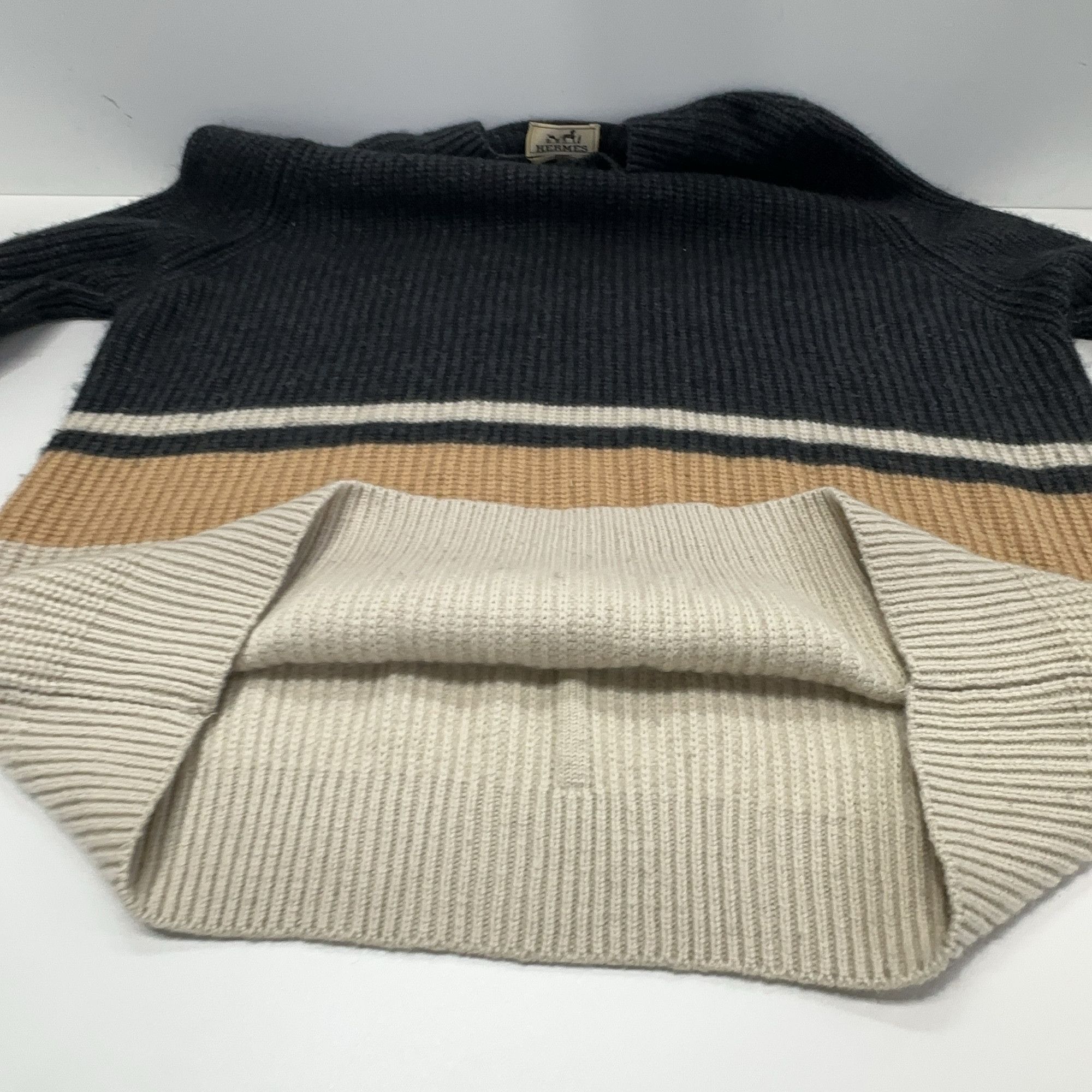 Hermes Hermès Colorblock Cashmere Blend Sweater Size L Size US L / EU 52-54 / 3 - 8 Thumbnail