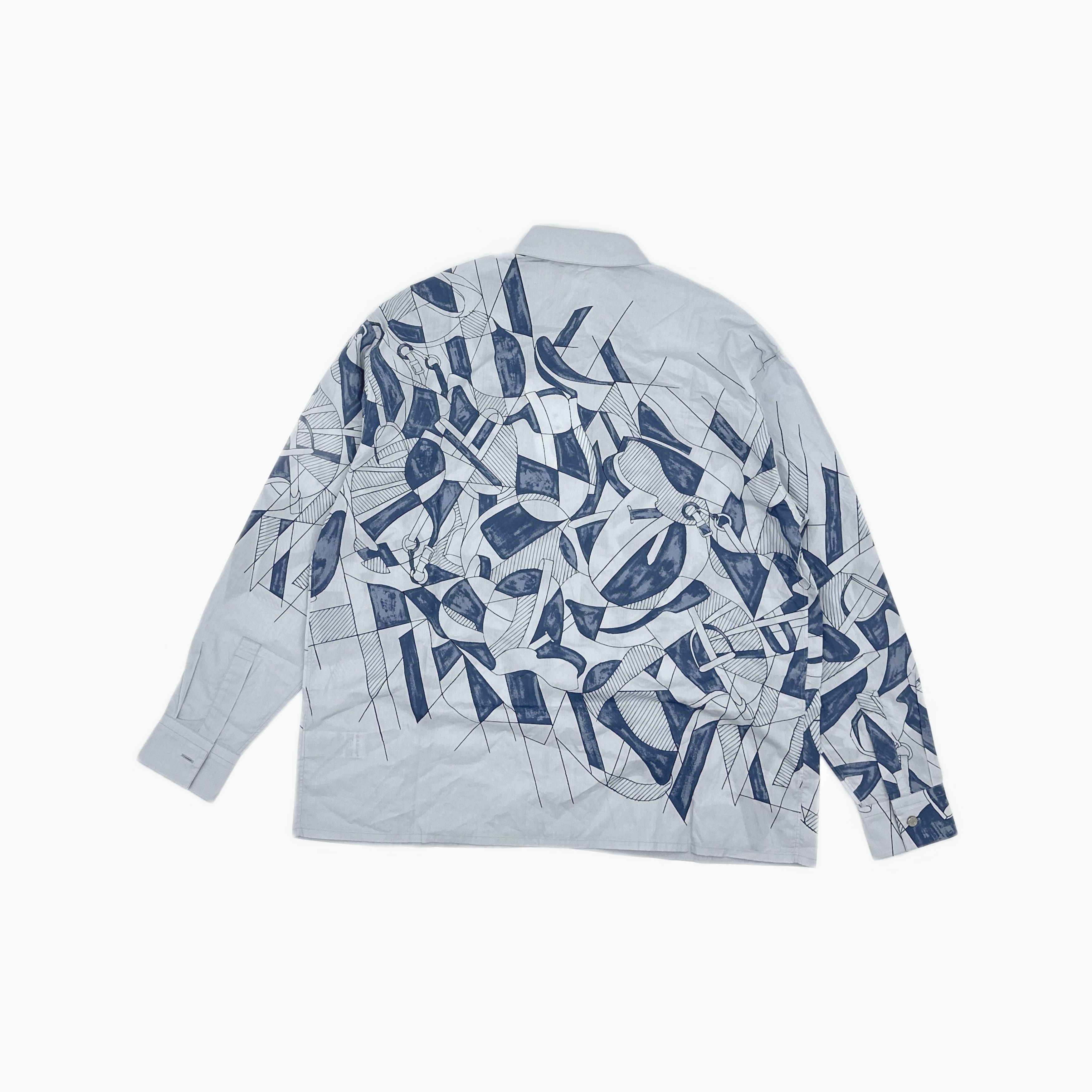 Hermes HERMES Selles en Fragments Print Shirt Size M Size US XXS / EU 40 - 2 Thumbnail