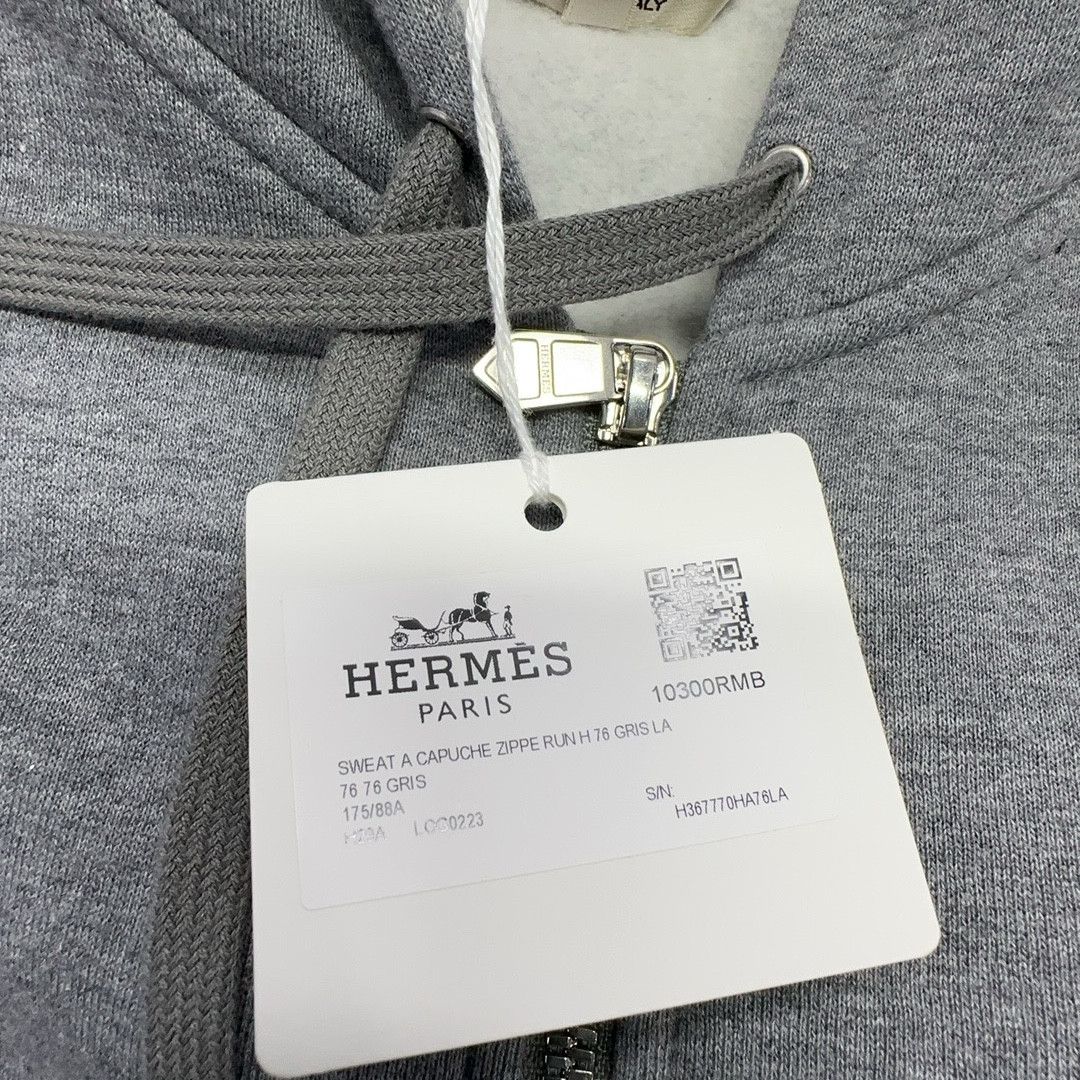 Hermes Hermès Striped Zip Hoodie Size L Size US L / EU 52-54 / 3 - 4 Thumbnail