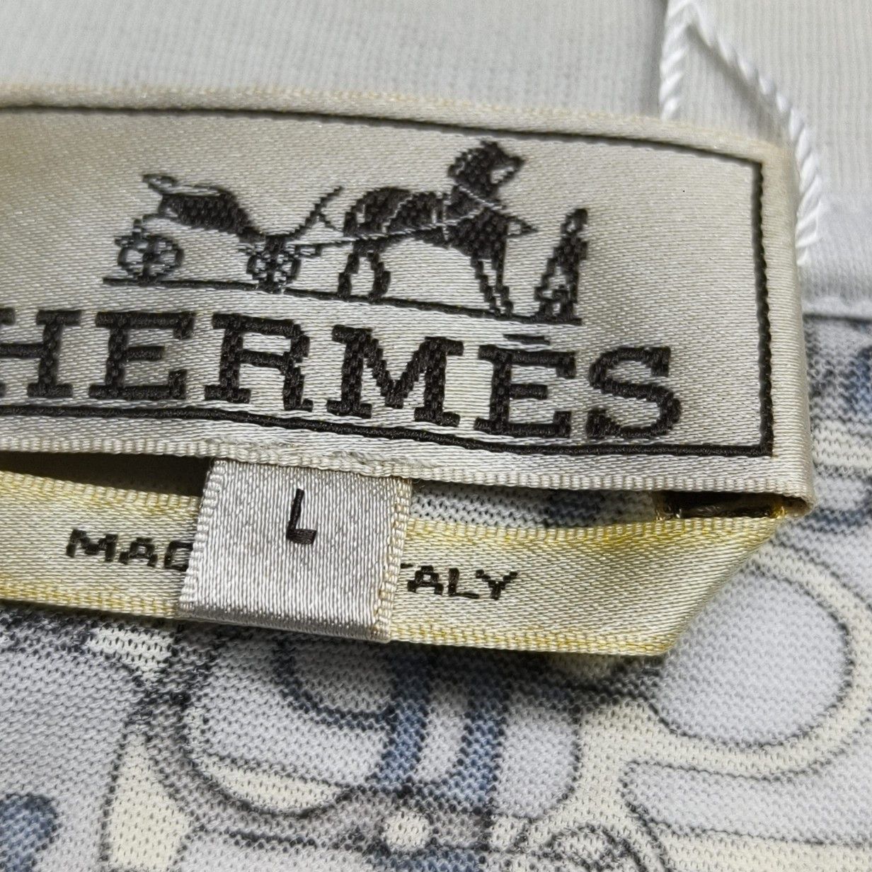 Hermes Hermes Geometric Pattern T-Shirt White Size L Size US L / EU 52-54 / 3 - 6 Thumbnail
