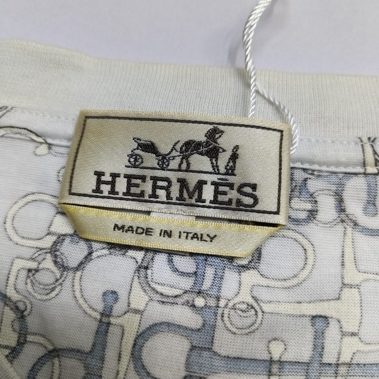 Hermes Hermes Geometric Pattern T-Shirt White Size L Size US L / EU 52-54 / 3 - 3 Thumbnail