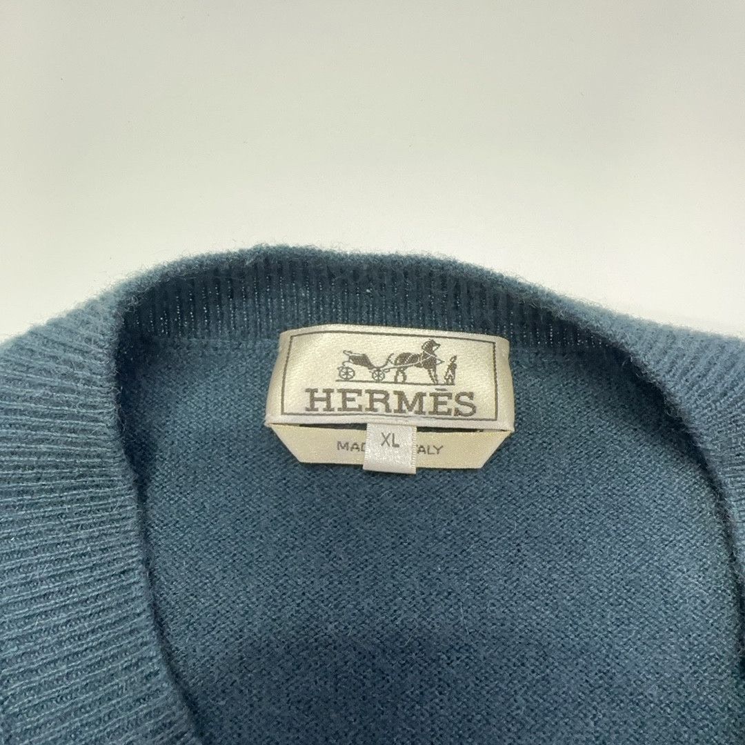 Hermes Hermes Blue Cashmere Crewneck Sweater Size XL Size US XL / EU 56 / 4 - 3 Thumbnail
