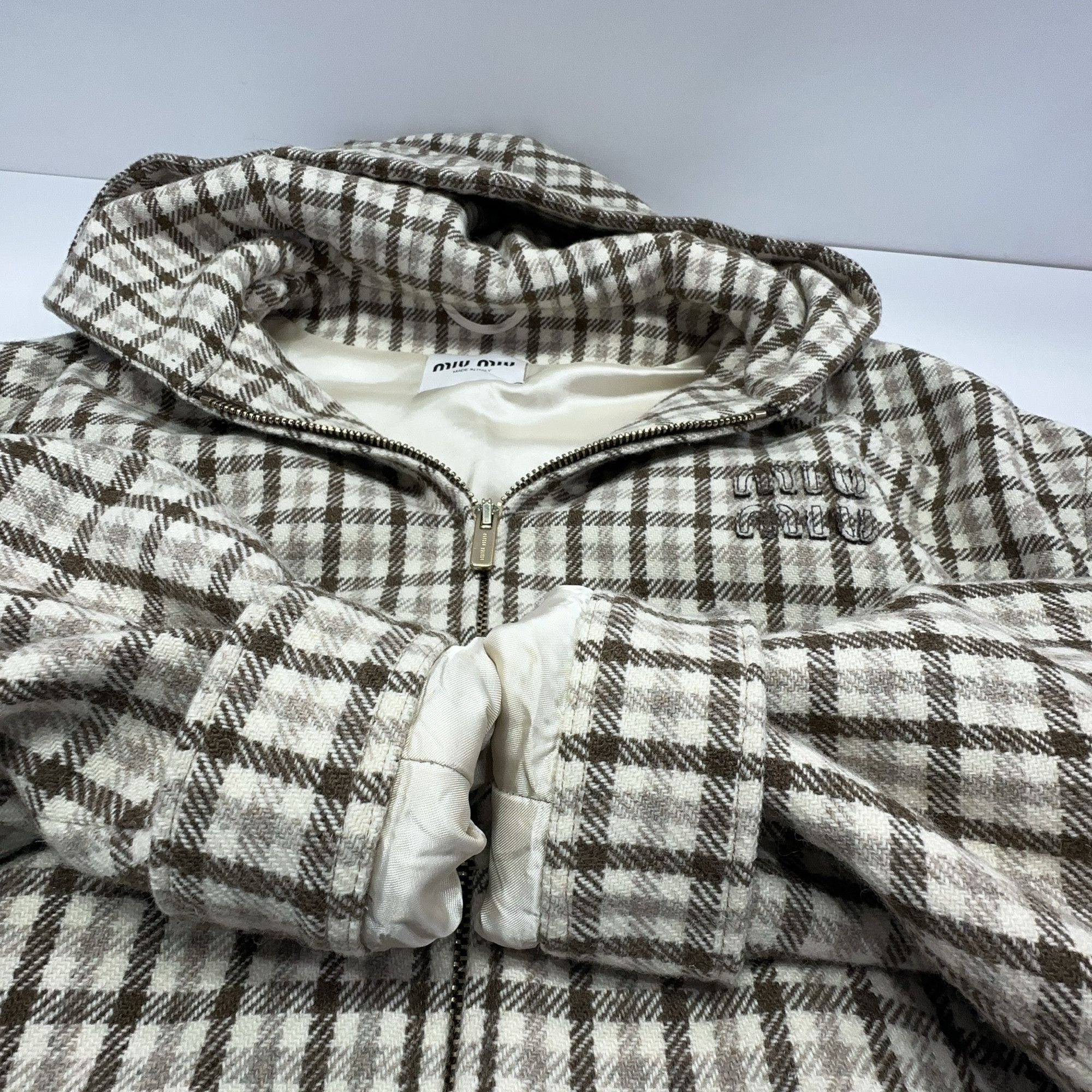 Miu Miu Miu Miu Plaid Hooded Logo Jacket Size 42 Size M / US 6-8 / IT 42-44 - 6 Thumbnail