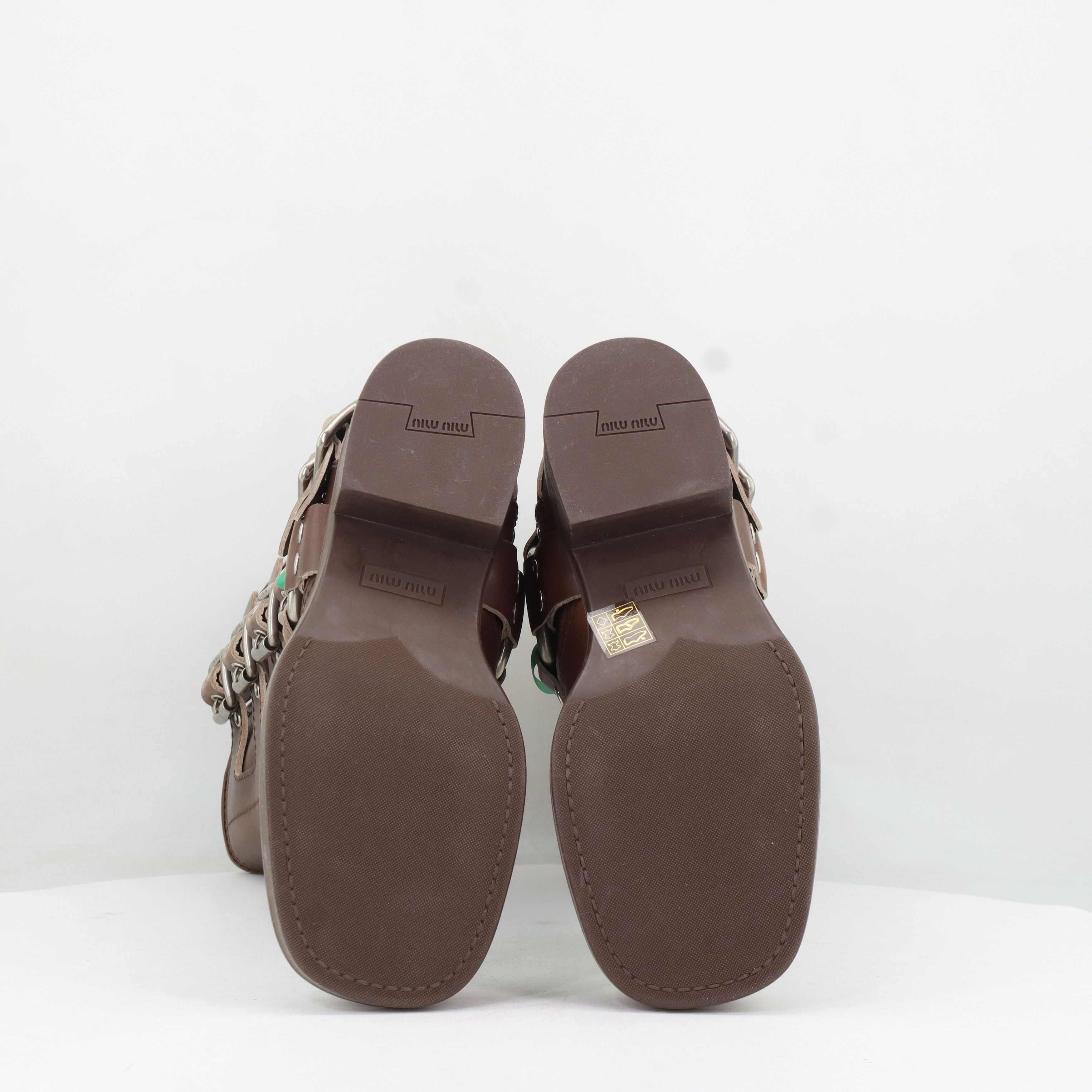 Miu Miu Miu Miu Brown Leather Buckle Boots Size 37 Size US 7 / IT 37 - 8 Thumbnail
