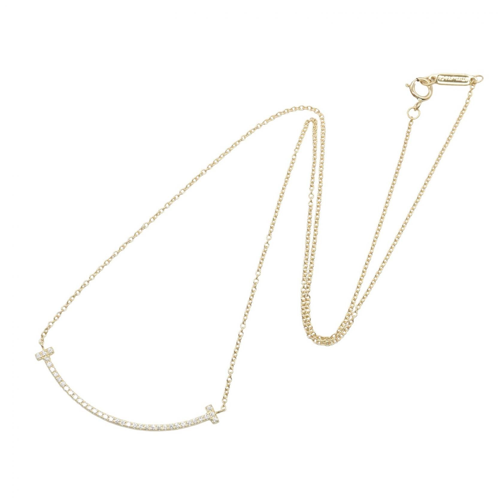 Tiffany & Co. Tiffany & Co. Tiffany & Co. T Smile Small Au750 Diamond Necklace Precious Metal Necklace DUTY FREE for USA Size ONE SIZE - 2 Thumbnail