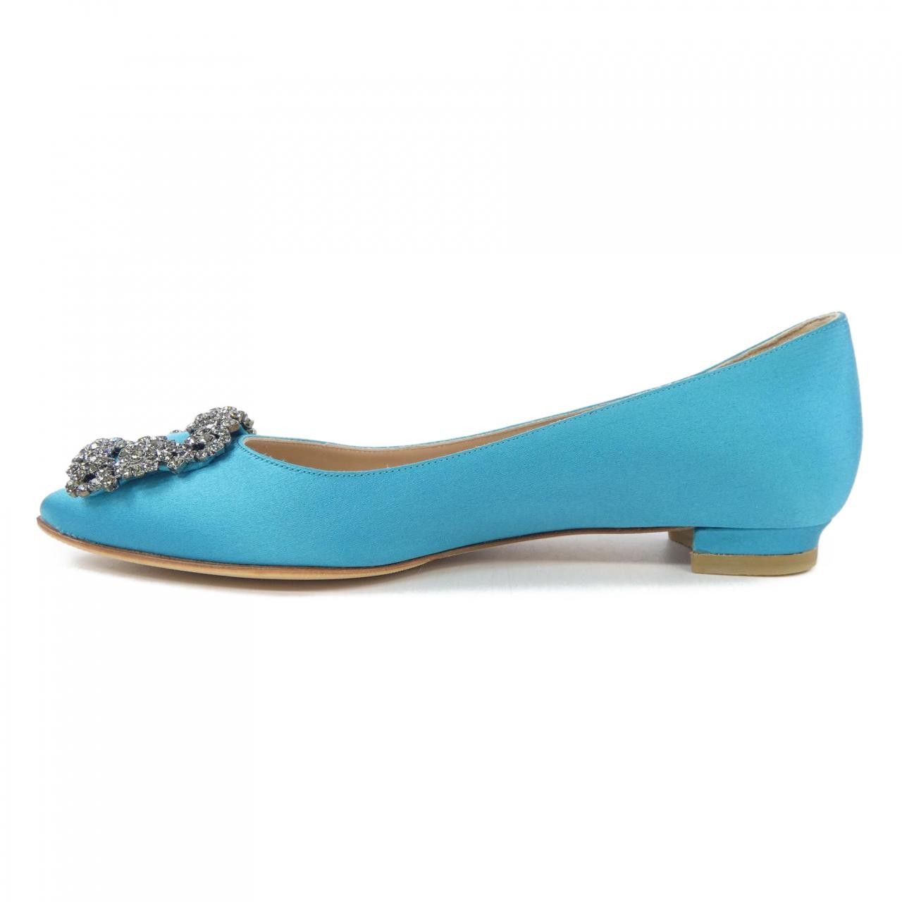 Manolo Blahnik Manolo Blahnik Manolo Blahnik Hangisiflat Satin Flat Shoes Textile Shoes DUTY FREE for USA Size ONE SIZE - 2 Thumbnail