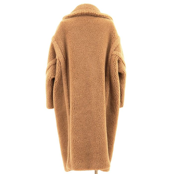 Max Mara Max Mara MaxMara Teddy Bear Icon Camel Silk Coat Textile Outerwear 101606296 DUTY FREE for USA Size ONE SIZE - 4 Thumbnail