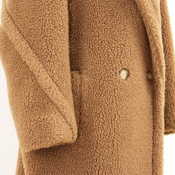 Max Mara Max Mara MaxMara Teddy Bear Icon Camel Silk Coat Textile Outerwear 101606296 DUTY FREE for USA Size ONE SIZE - 12 Thumbnail
