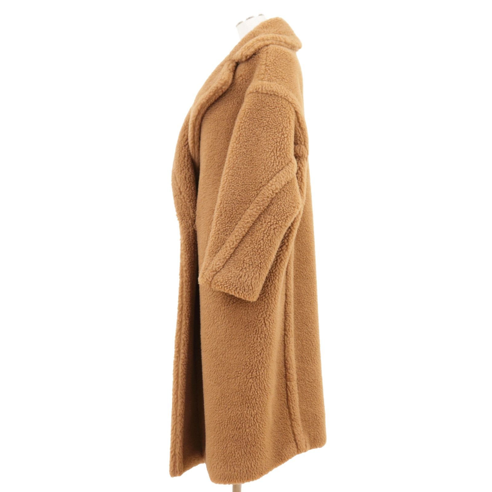 Max Mara Max Mara MaxMara Teddy Bear Icon Camel Silk Coat Textile Outerwear 101606296 DUTY FREE for USA Size ONE SIZE - 3 Thumbnail