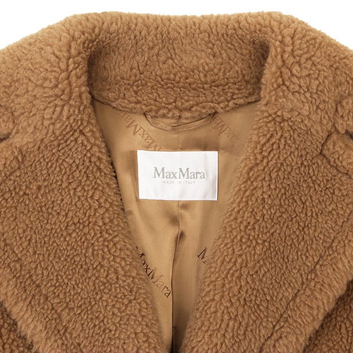 Max Mara Max Mara MaxMara Teddy Bear Icon Camel Silk Coat Textile Outerwear 101606296 DUTY FREE for USA Size ONE SIZE - 7 Thumbnail