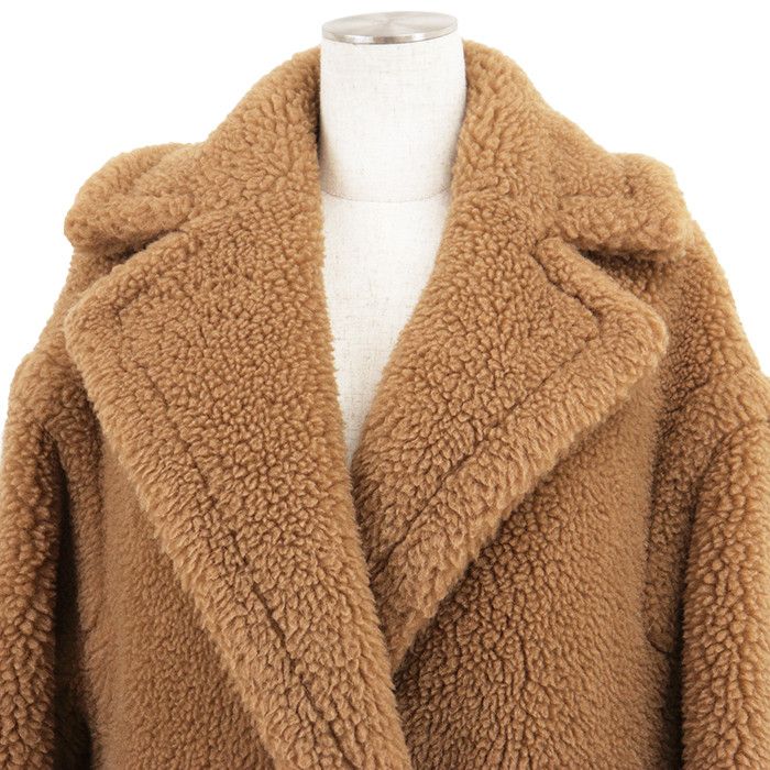 Max Mara Max Mara MaxMara Teddy Bear Icon Camel Silk Coat Textile Outerwear 101606296 DUTY FREE for USA Size ONE SIZE - 2 Thumbnail