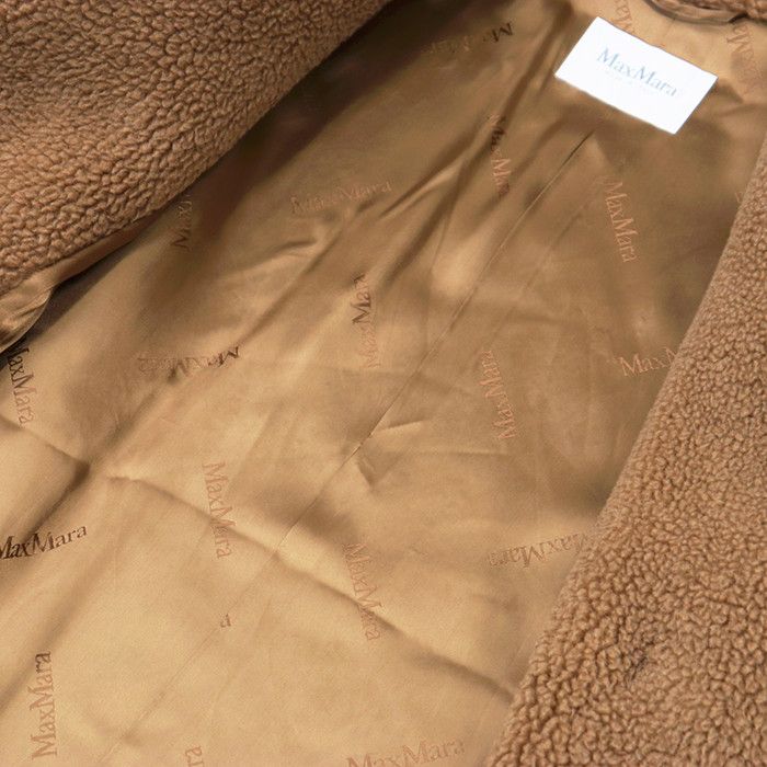 Max Mara Max Mara MaxMara Teddy Bear Icon Camel Silk Coat Textile Outerwear 101606296 DUTY FREE for USA Size ONE SIZE - 14 Thumbnail