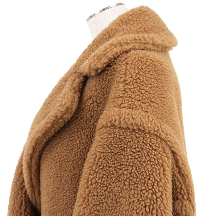 Max Mara Max Mara MaxMara Teddy Bear Icon Camel Silk Coat Textile Outerwear 101606296 DUTY FREE for USA Size ONE SIZE - 13 Thumbnail