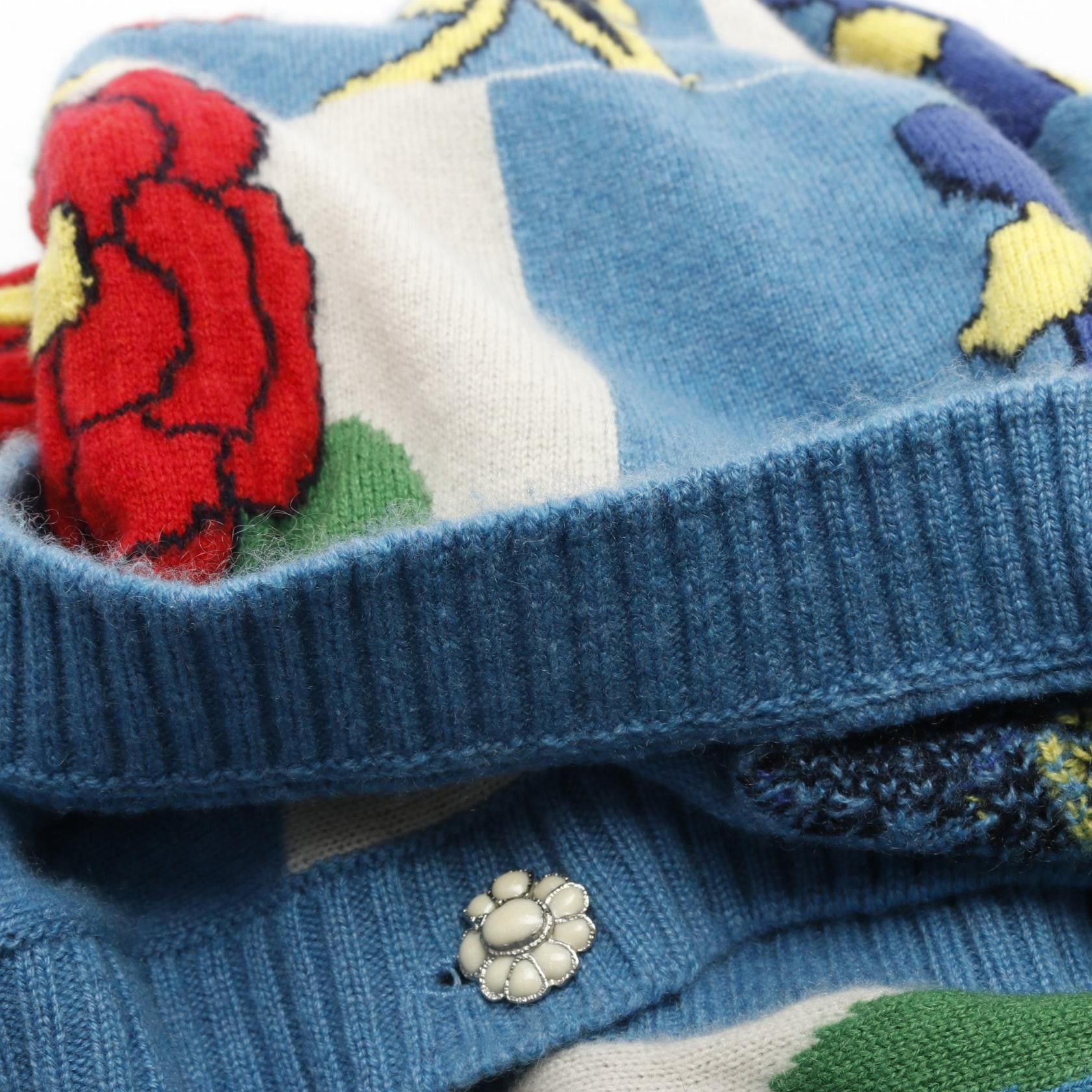 Chanel Chanel CHANEL Floral Cashmere Cardigan Textile Tops P50923K06479 DUTY FREE for USA Size ONE SIZE - 8 Thumbnail
