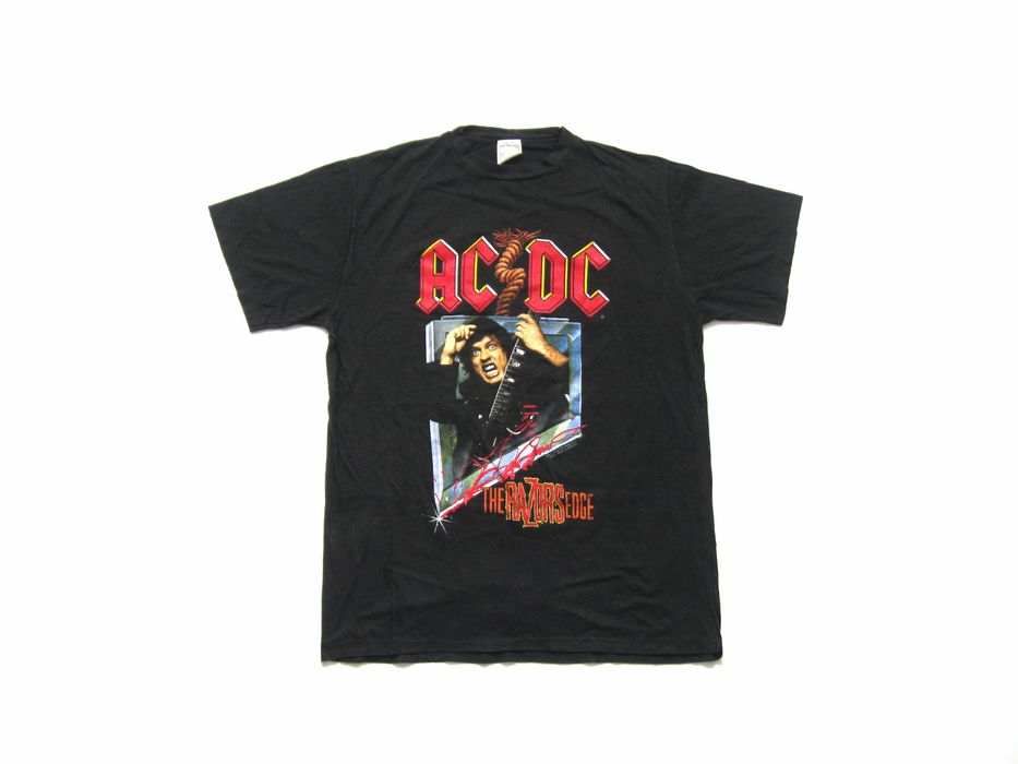 Vintage 90s AC/DC ©1990 vintage band t-shirt The Razors Edge single ...
