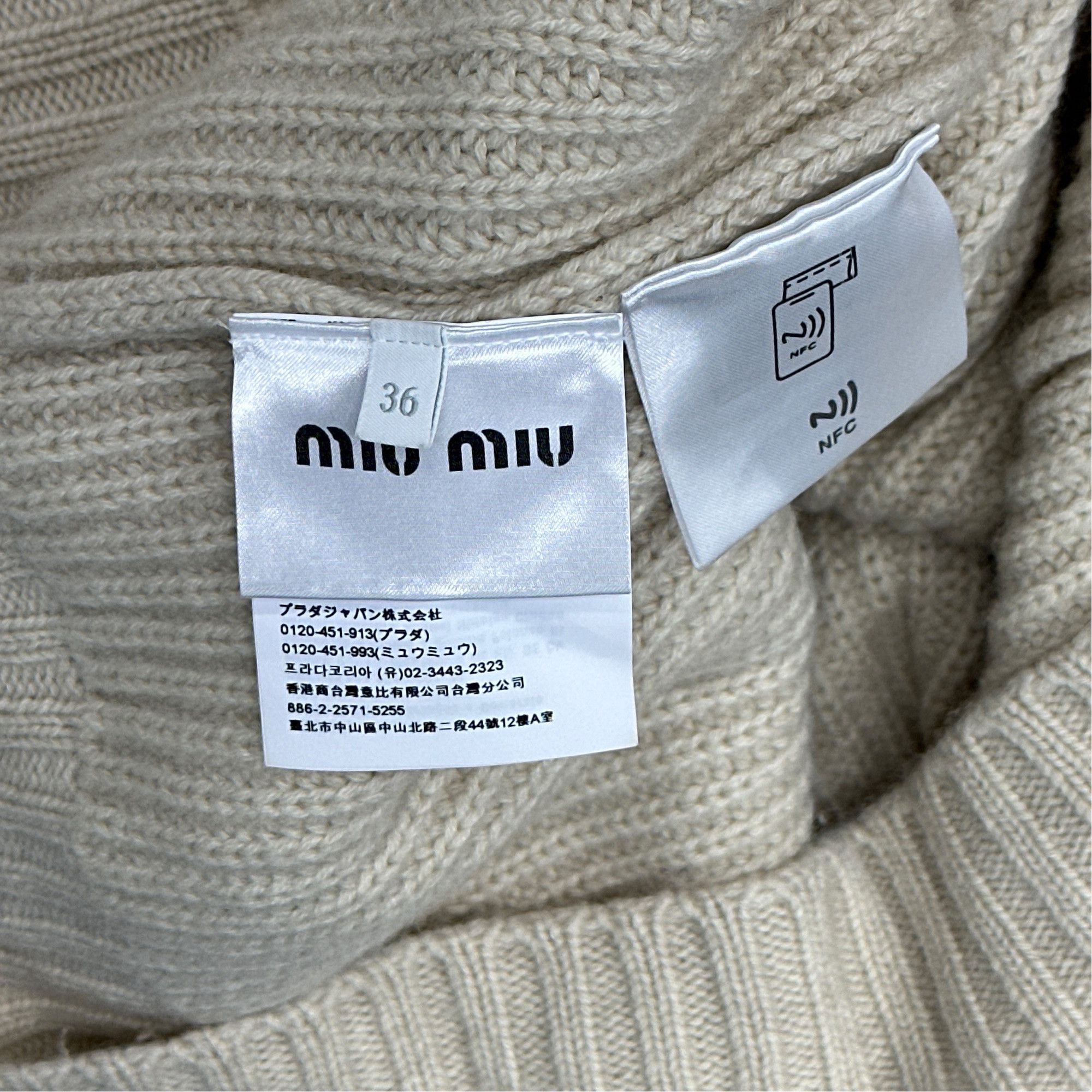 Miu Miu Miu Miu Striped Logo Cardigan Size 36 Size XS / US 0-2 / IT 36-38 - 3 Thumbnail