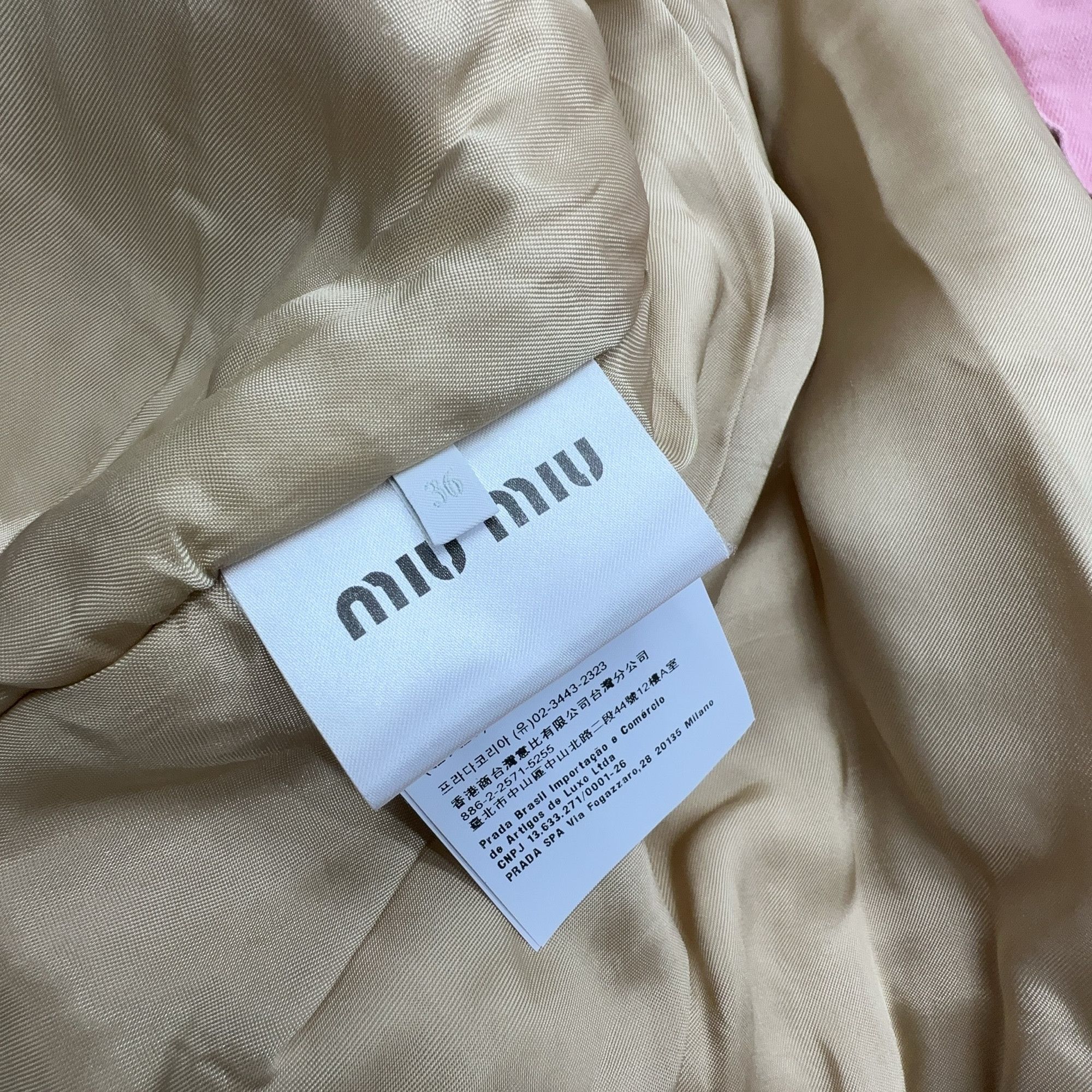 Miu Miu Miu Miu Pink Corduroy Collar Denim Jacket Size 36 Size XS / US 0-2 / IT 36-38 - 4 Thumbnail