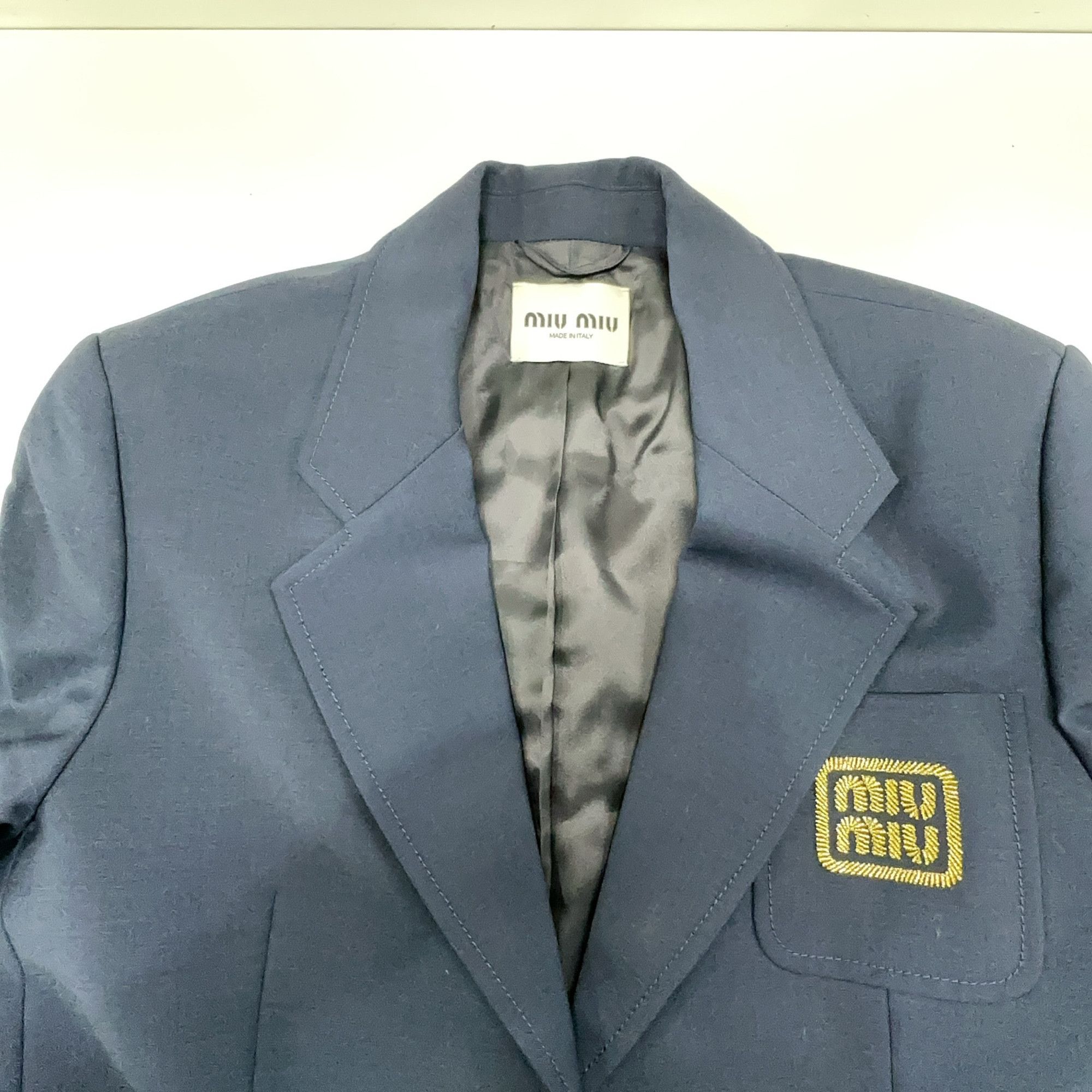 Miu Miu Miu Miu Logo Patch Blazer Size 36 Size XS / US 0-2 / IT 36-38 - 8 Thumbnail
